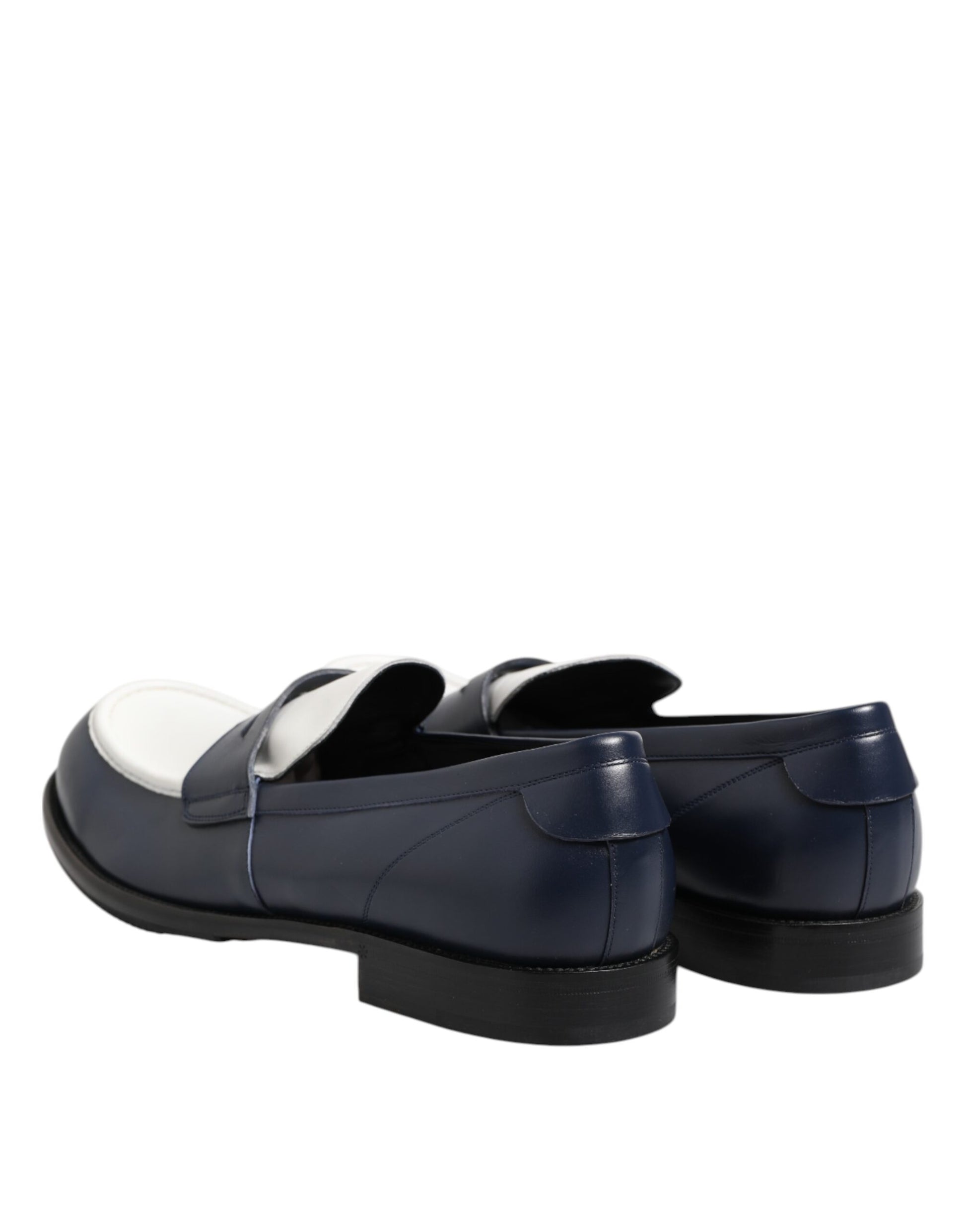 Schwarz-weiße Slipper aus Leder für Herren