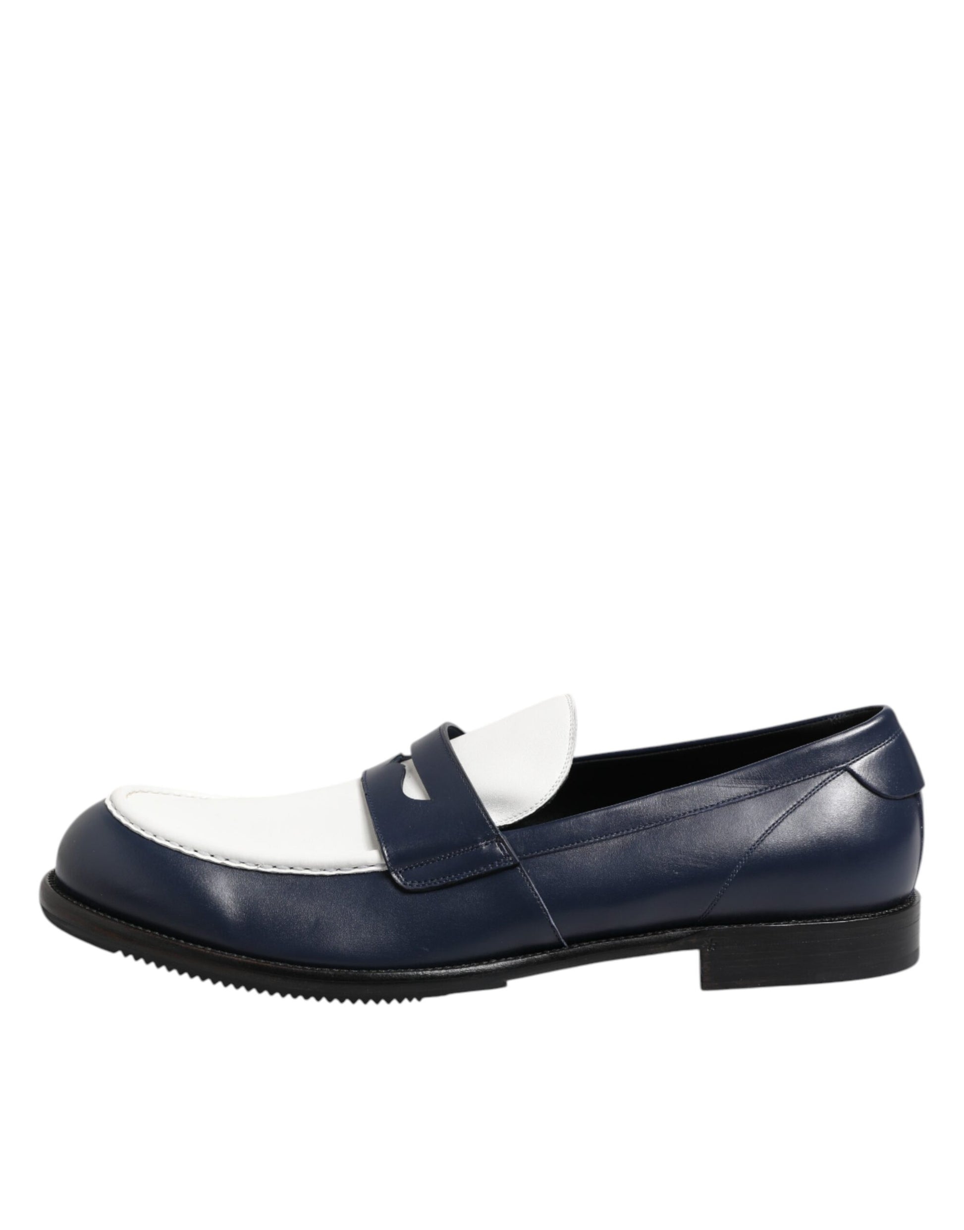 Schwarz-weiße Slipper aus Leder für Herren