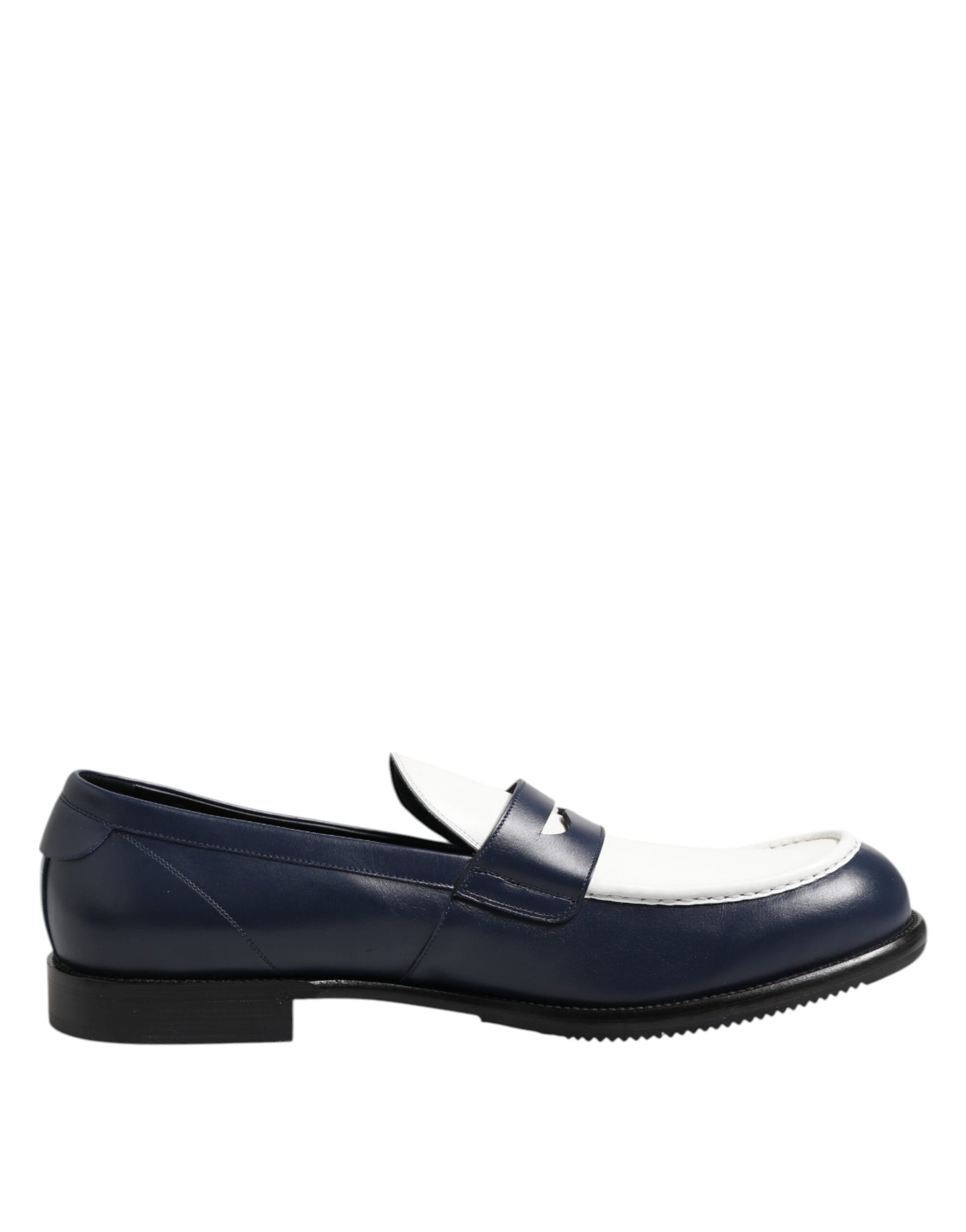 Schwarz-weiße Slipper aus Leder für Herren