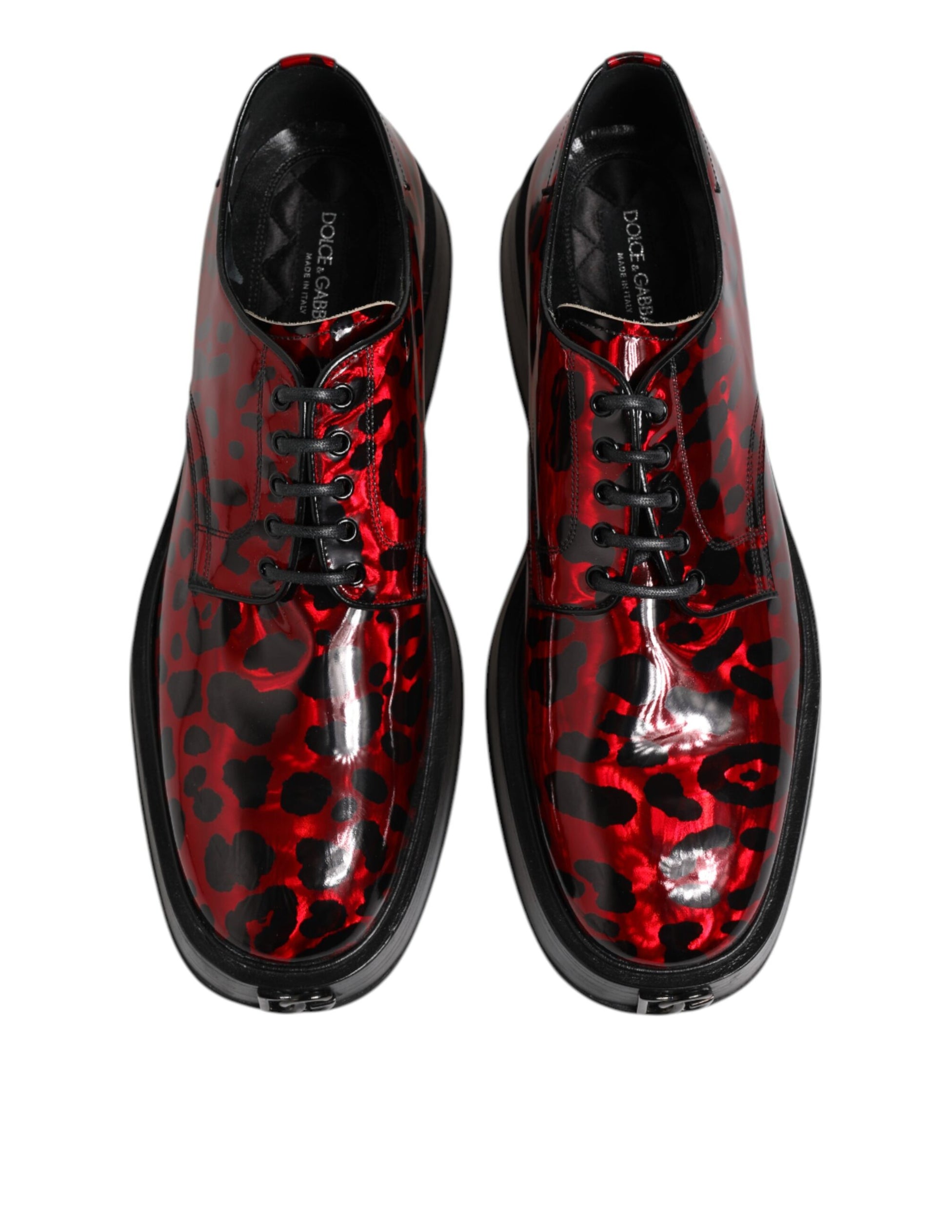 Roter Leopardenmuster Derby Formelle Herrenschuhe