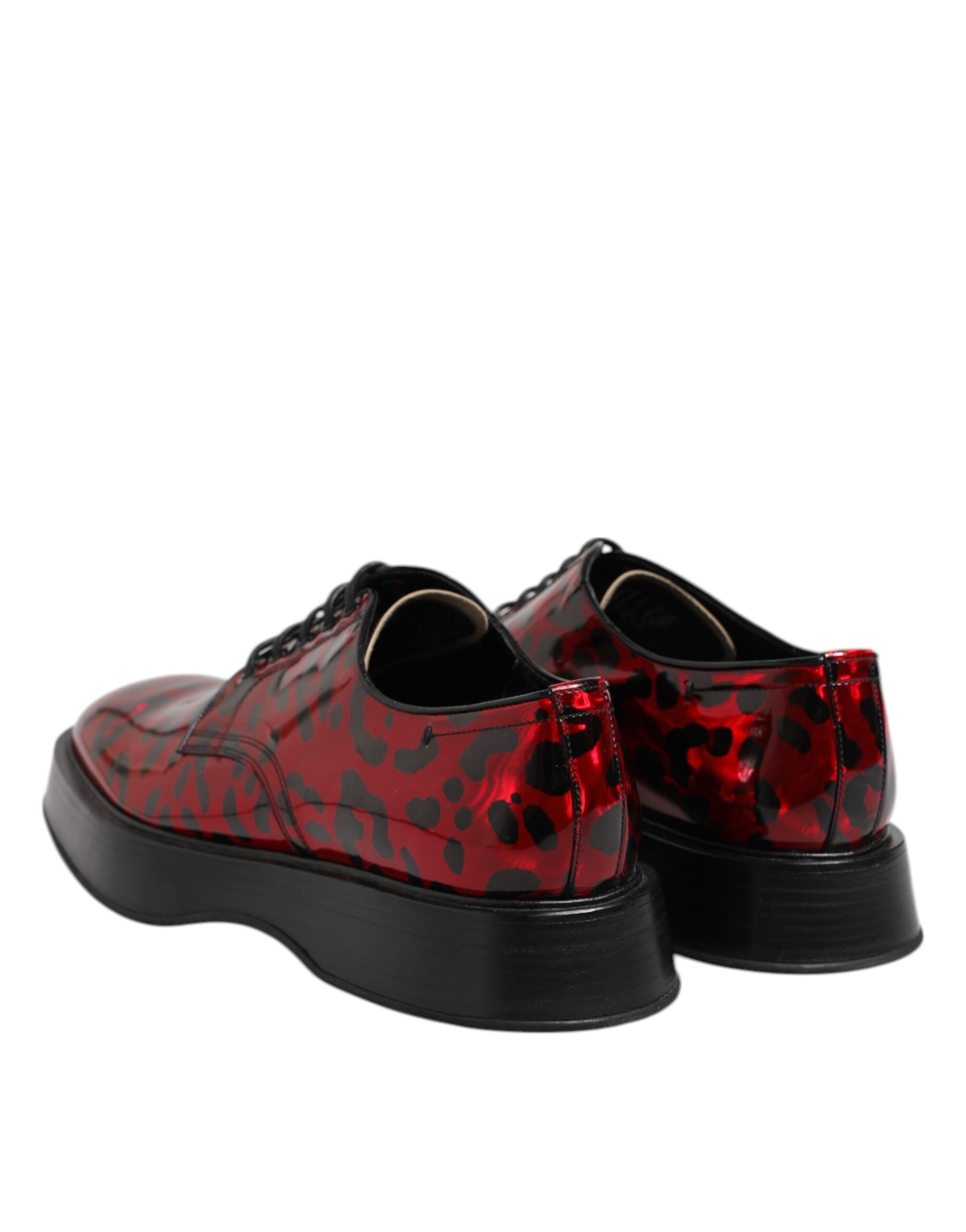 Roter Leopardenmuster Derby Formelle Herrenschuhe