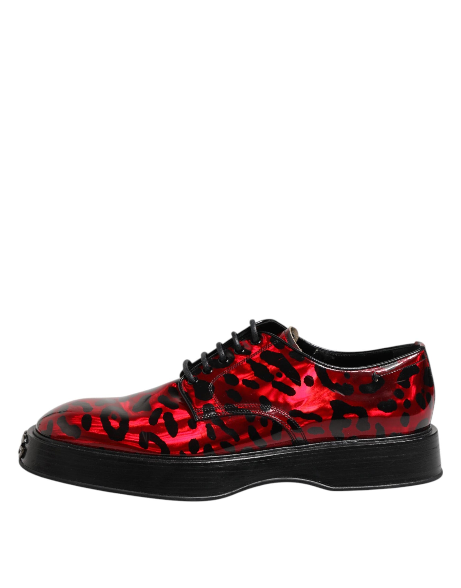 Roter Leopardenmuster Derby Formelle Herrenschuhe