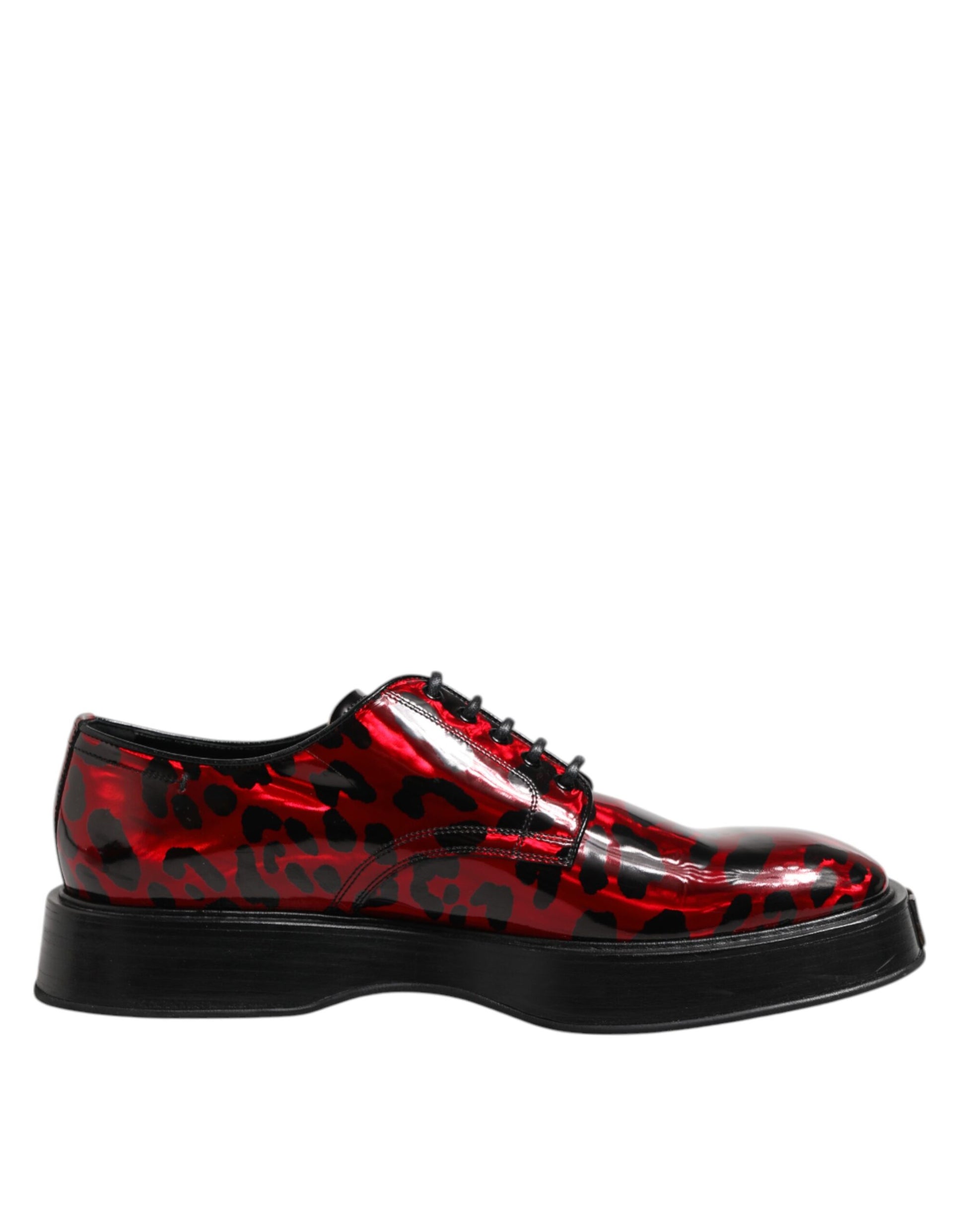 Roter Leopardenmuster Derby Formelle Herrenschuhe