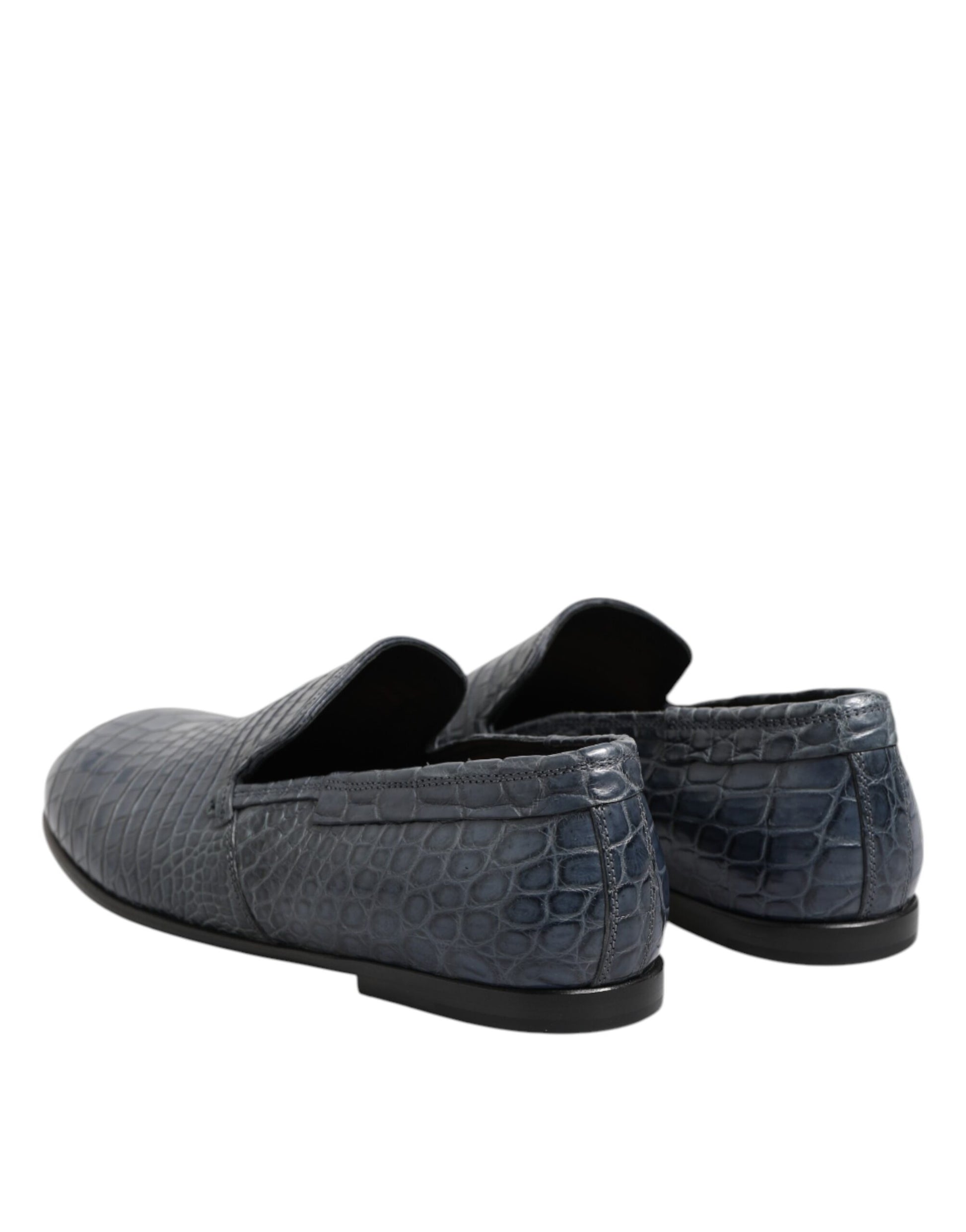 Blaue Slipper aus exotischem Leder für Herren