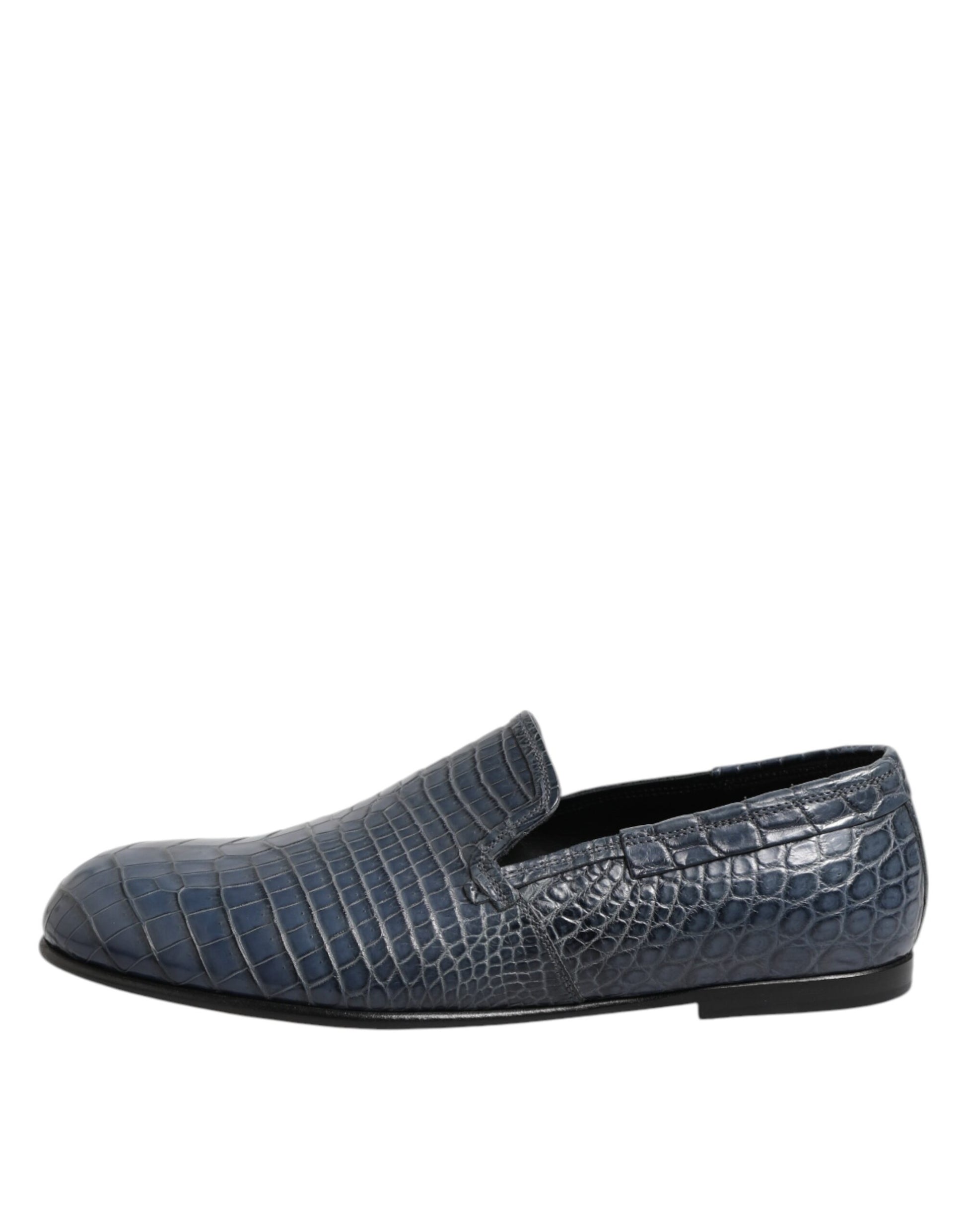 Blaue Slipper aus exotischem Leder für Herren