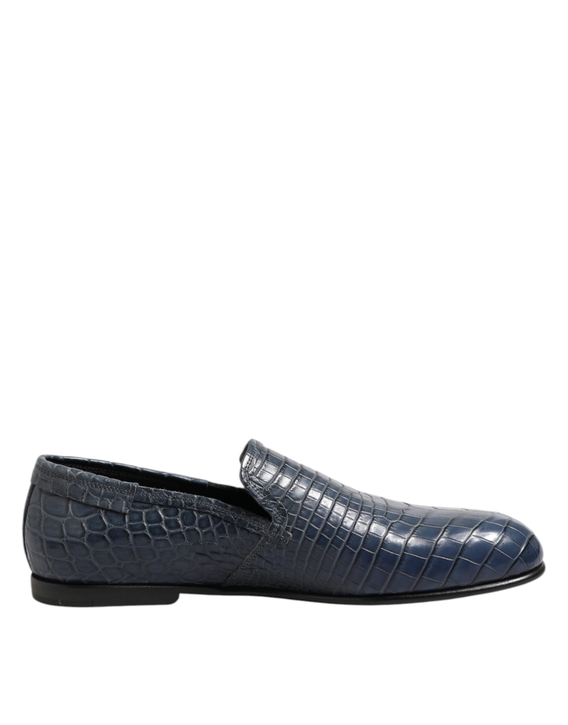 Blaue Slipper aus exotischem Leder für Herren