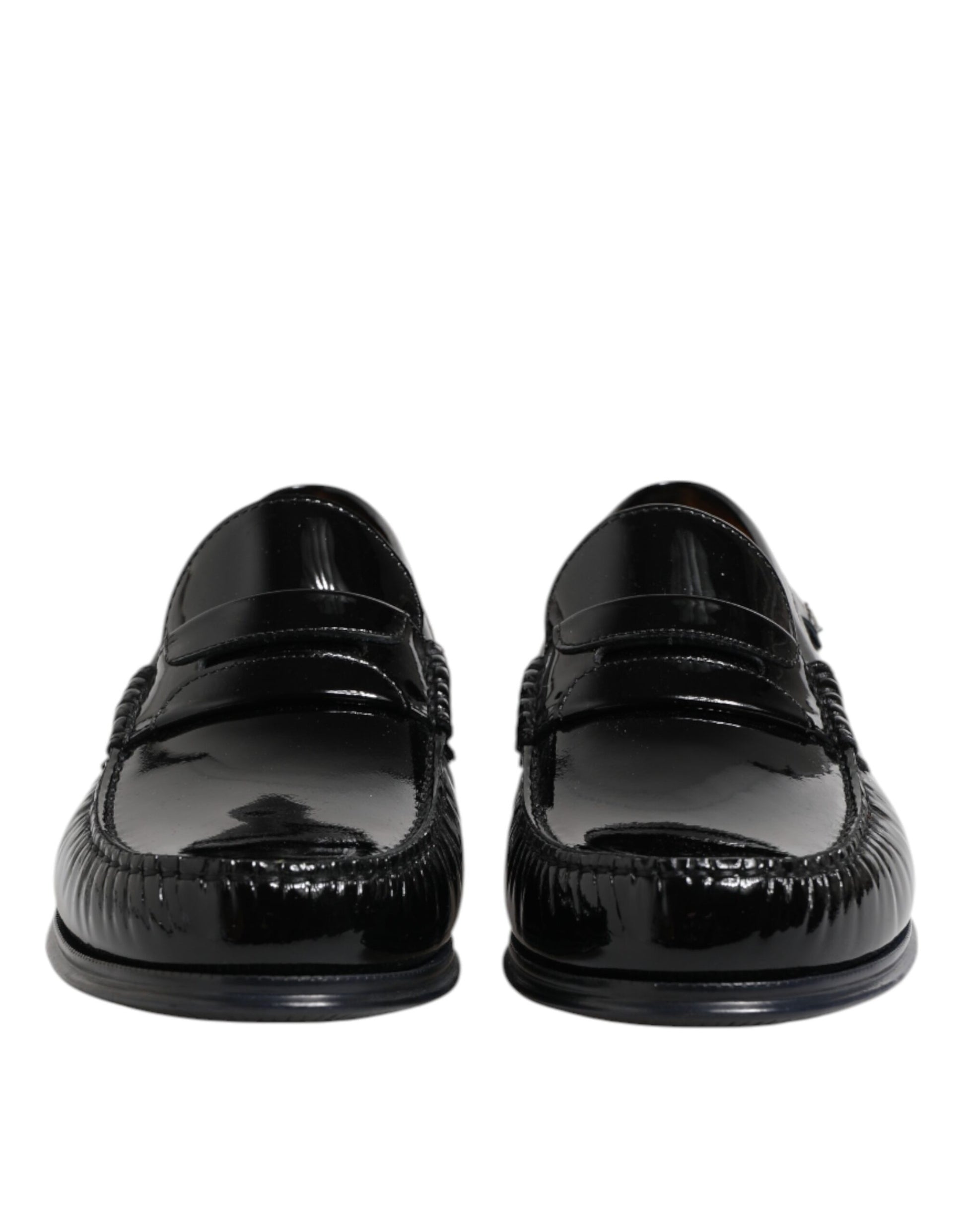 Schwarze Slipper-Loafer aus Leder