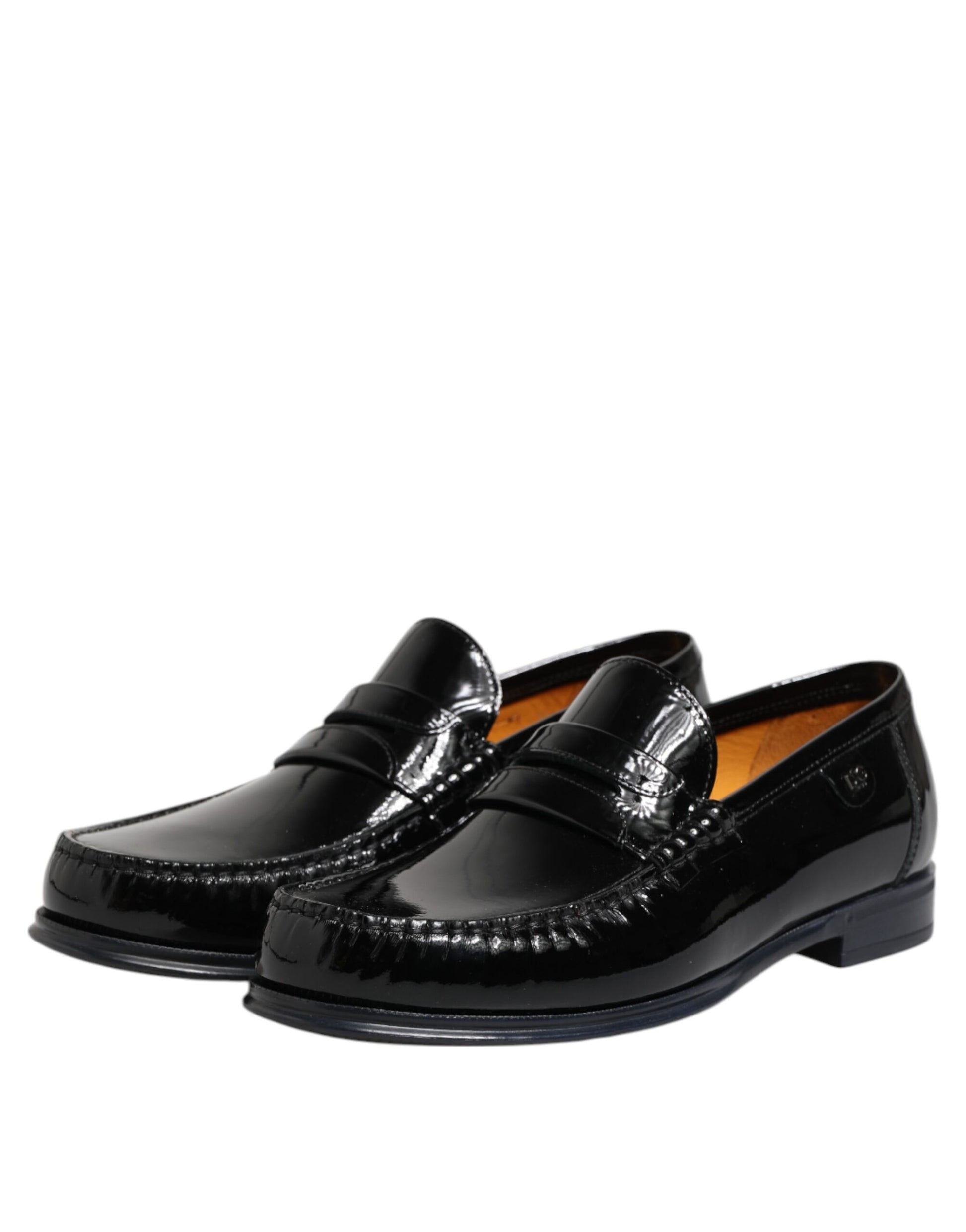 Schwarze Slipper-Loafer aus Leder