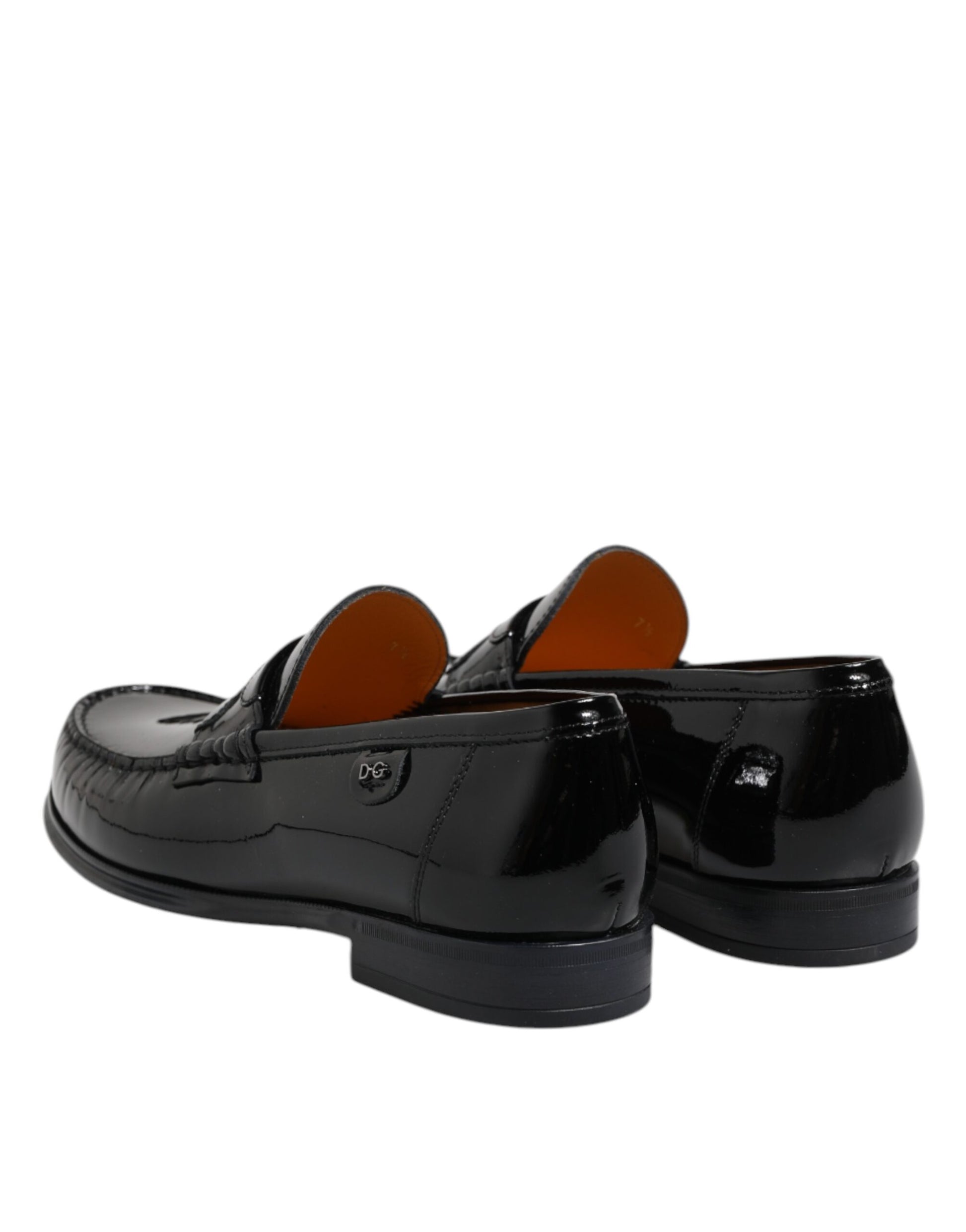 Schwarze Slipper-Loafer aus Leder