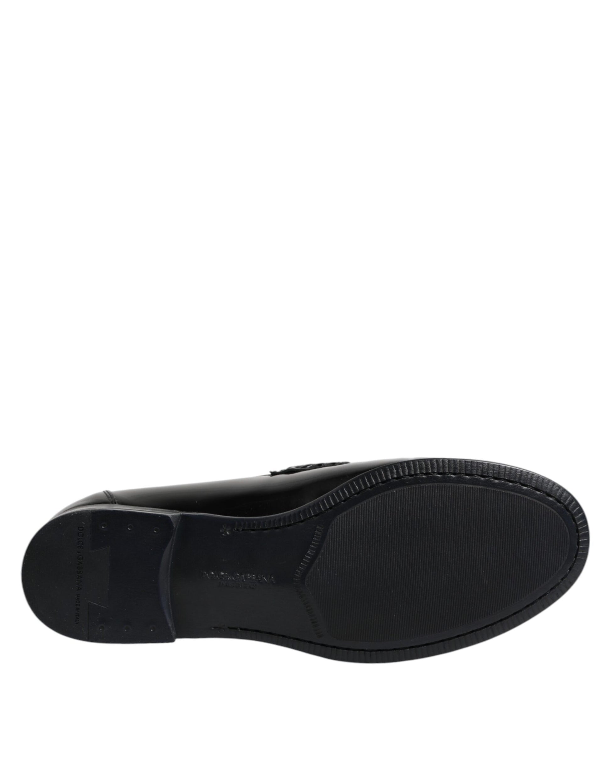 Schwarze Slipper-Loafer aus Leder