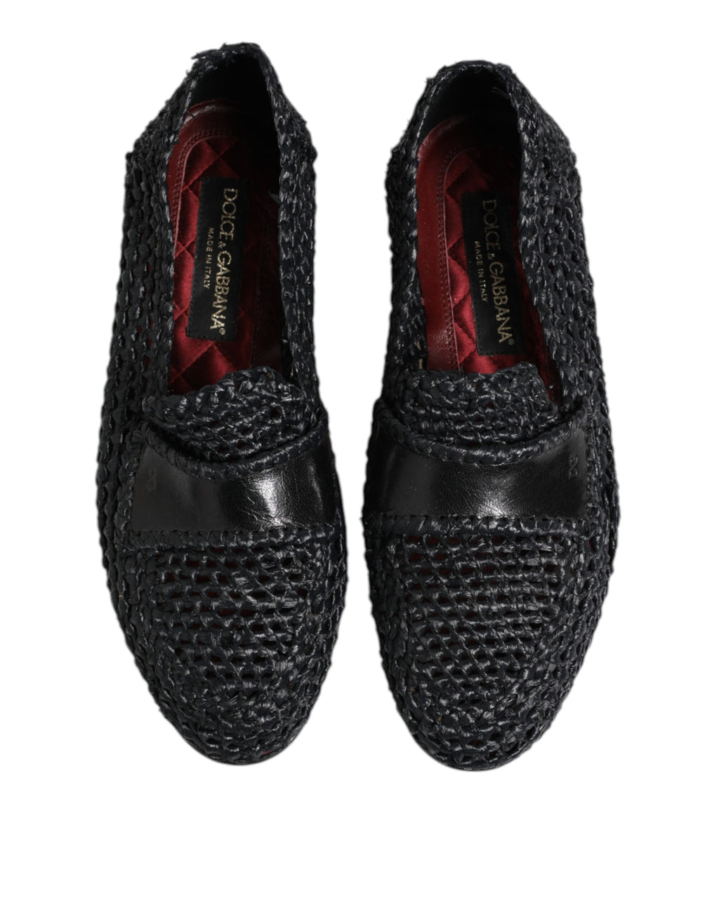 Schwarze Slipper aus gewebtem Leder für Herren