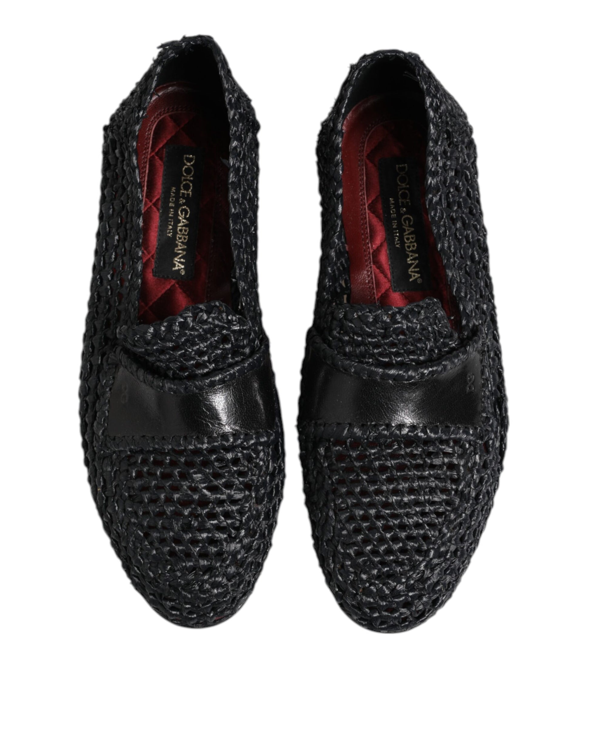 Schwarze Slipper aus gewebtem Leder für Herren