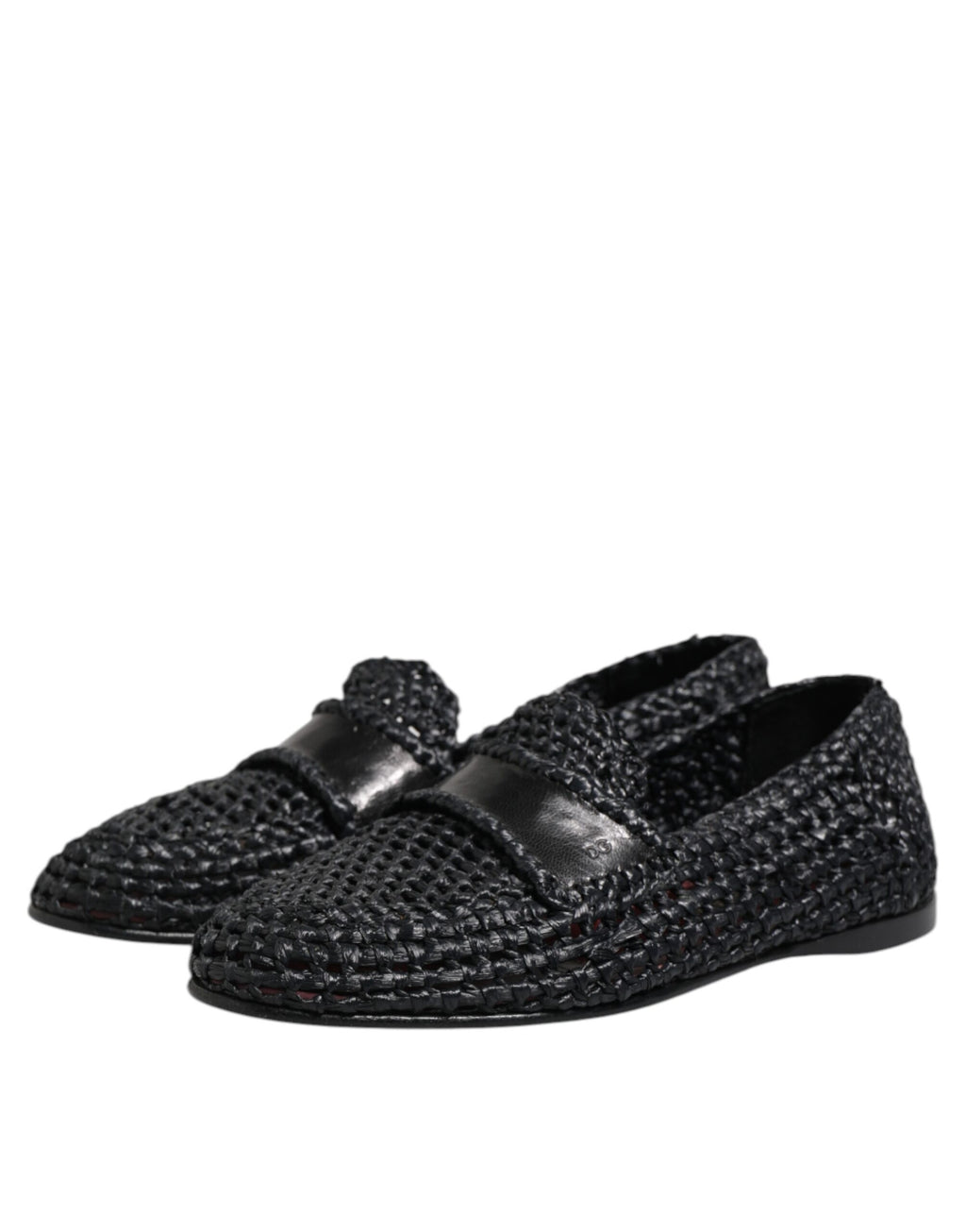 Schwarze Slipper aus gewebtem Leder für Herren