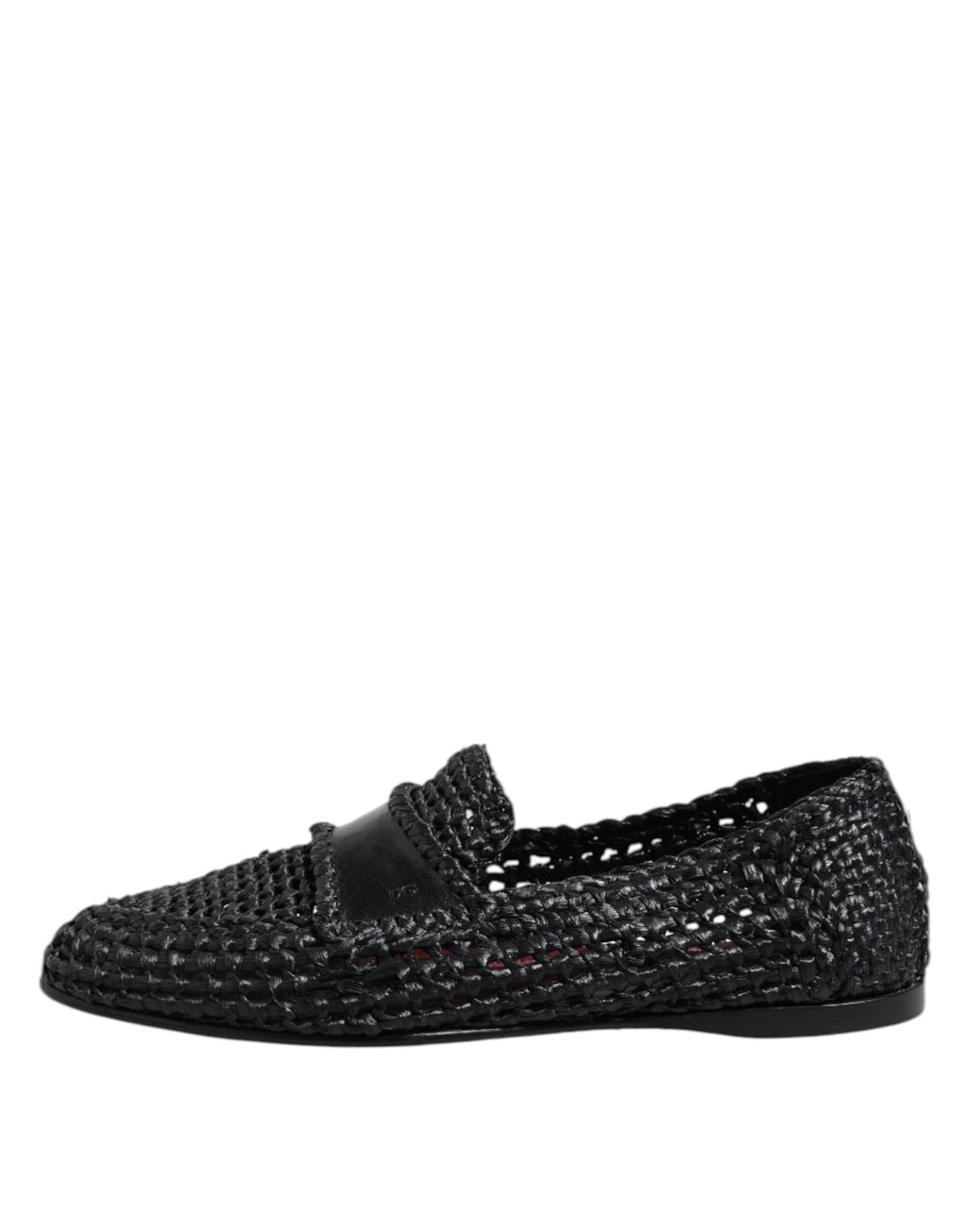 Schwarze Slipper aus gewebtem Leder für Herren