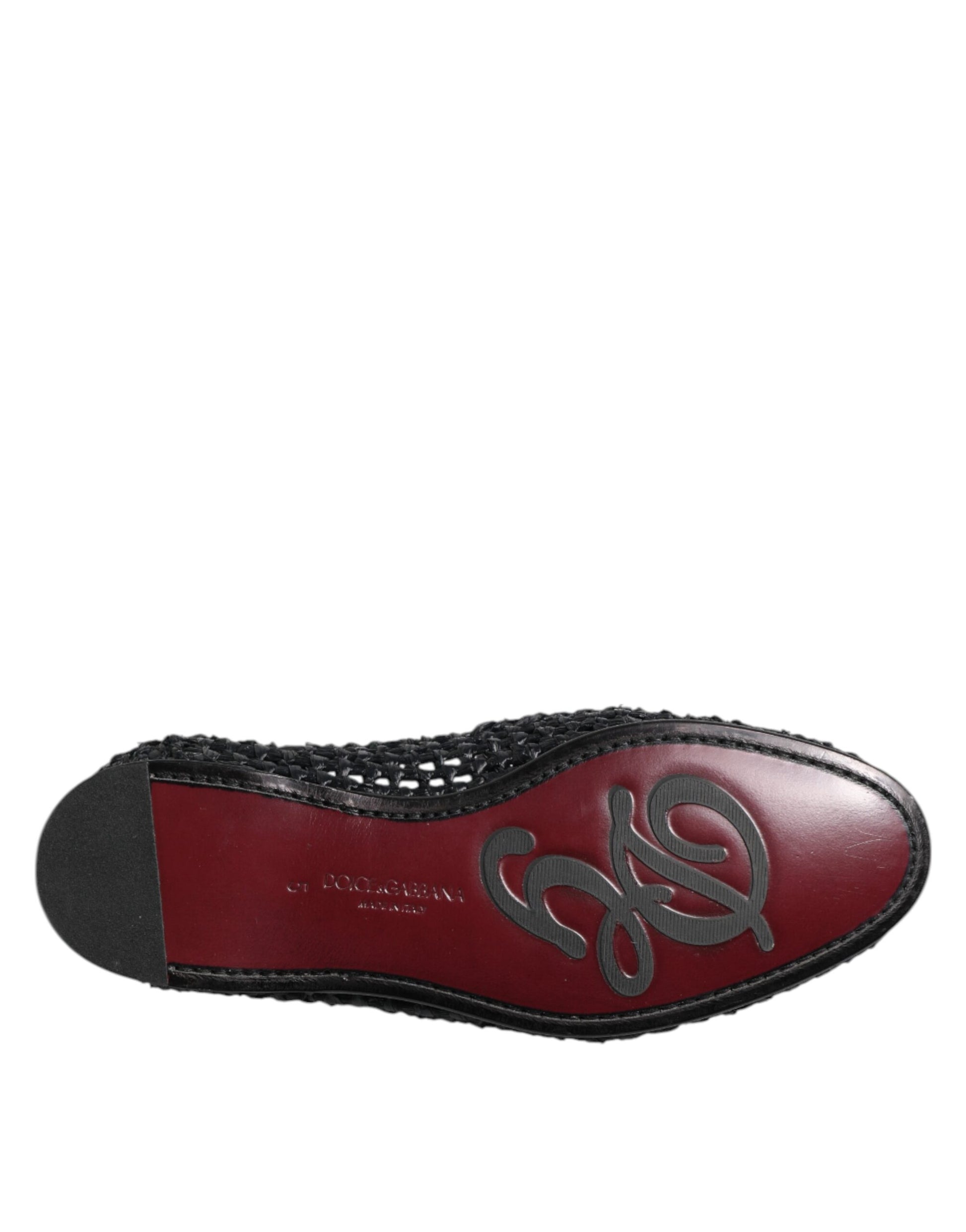 Schwarze Slipper aus gewebtem Leder für Herren