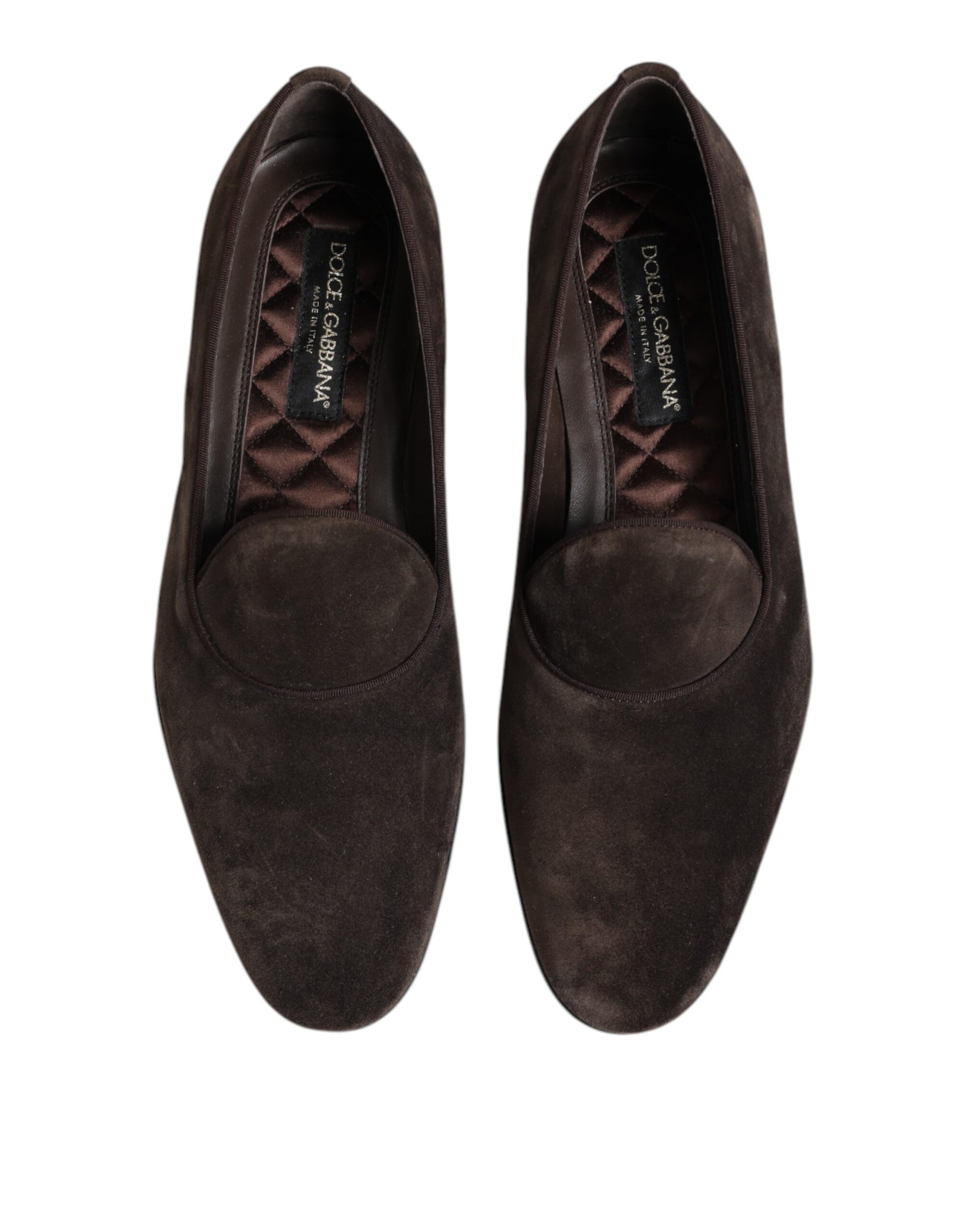 Braune Slipper aus Samtleder