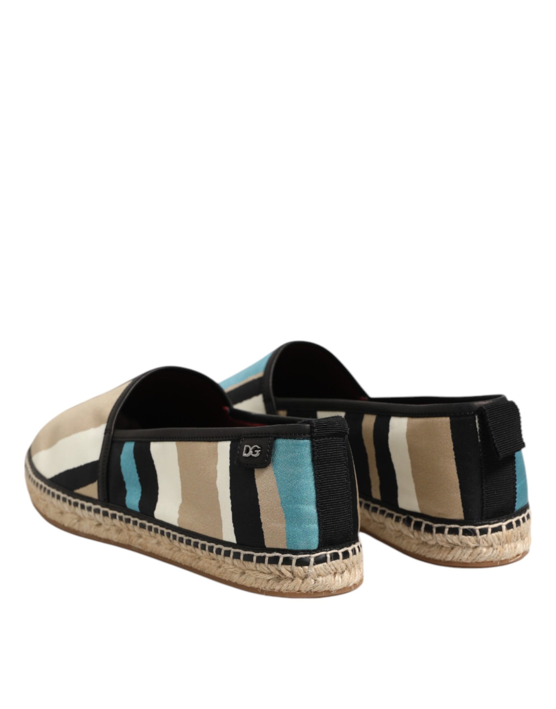 Flache Espadrilles aus Canvas mit mehrfarbigen Streifen
