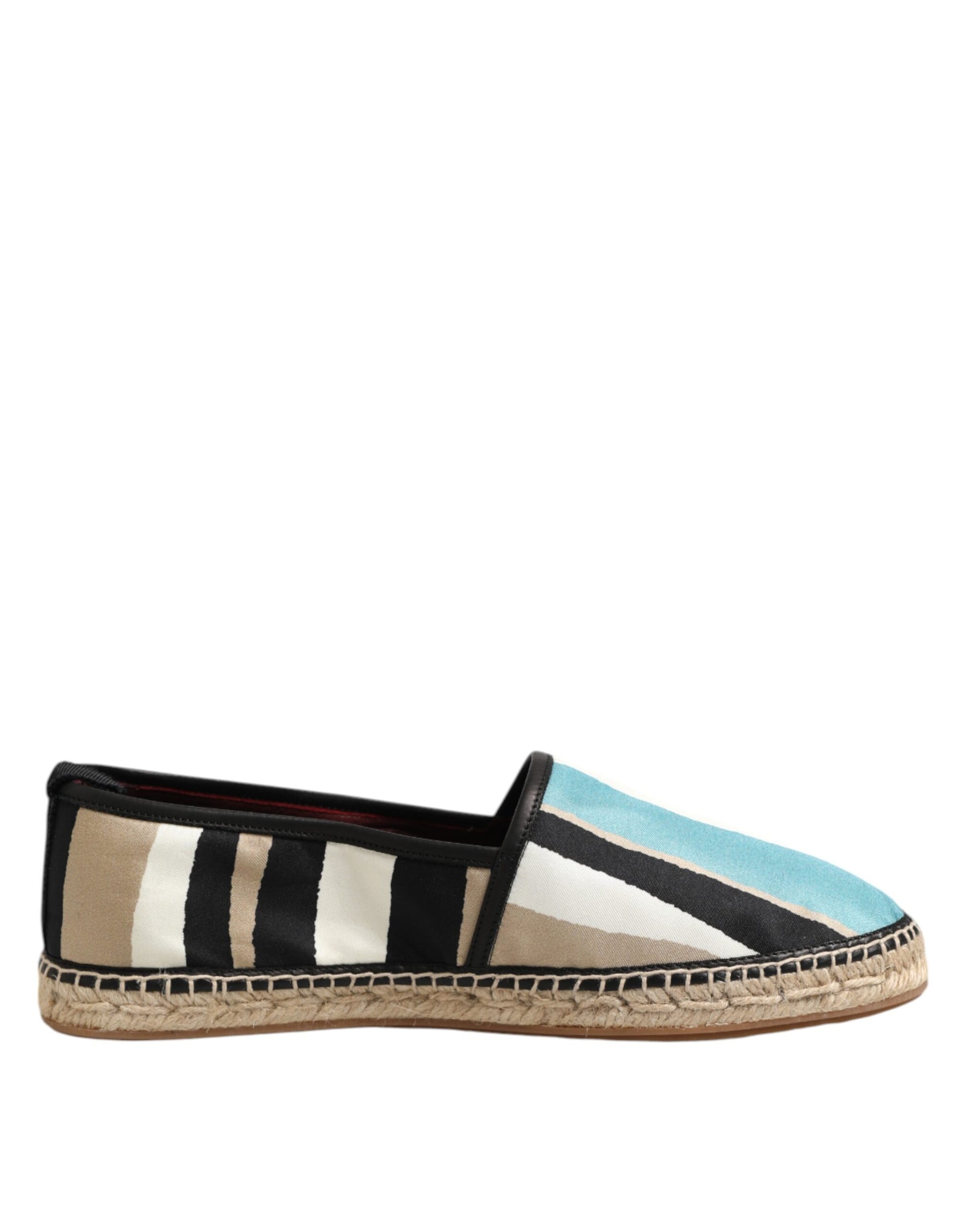 Flache Espadrilles aus Canvas mit mehrfarbigen Streifen