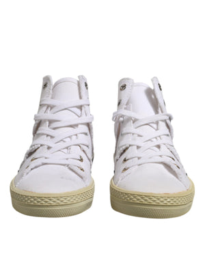 White Lace Up Mid Top Women Sneakers Shoes