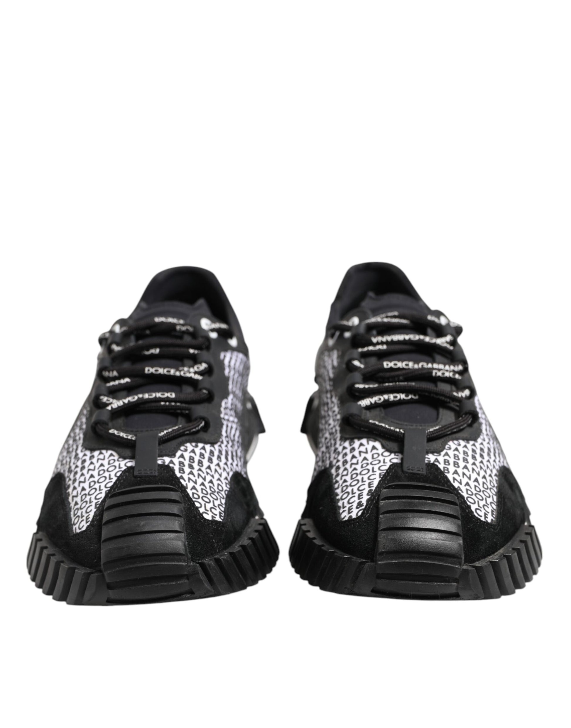 Dolce & Gabbana Black Logo Lace Up Low Top NS1 Sneakers Shoes