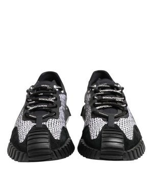 Dolce & Gabbana Black Logo Lace Up Low Top NS1 Sneakers Shoes