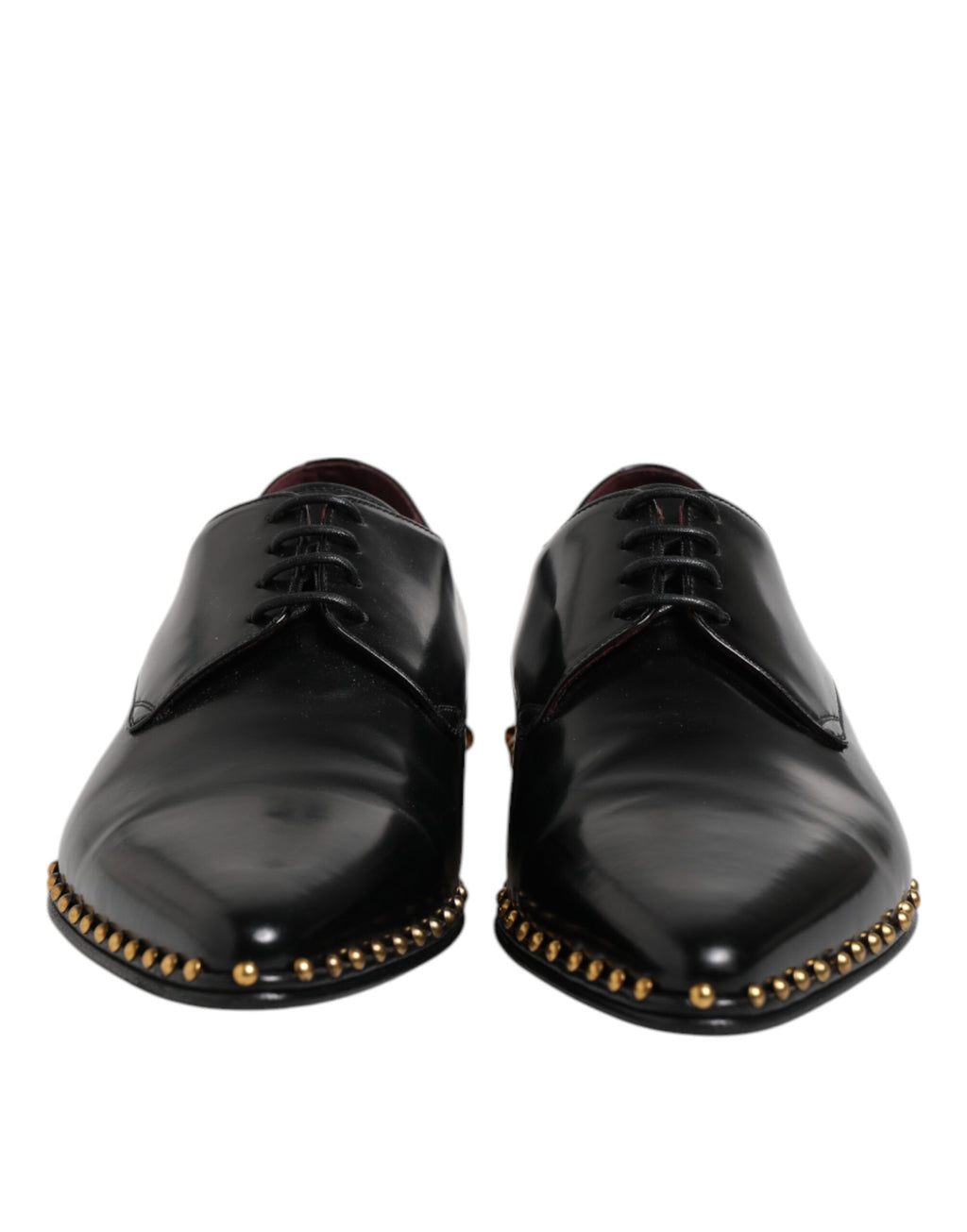 Schwarze Derby-Schuhe aus Leder mit Nieten für Herren
