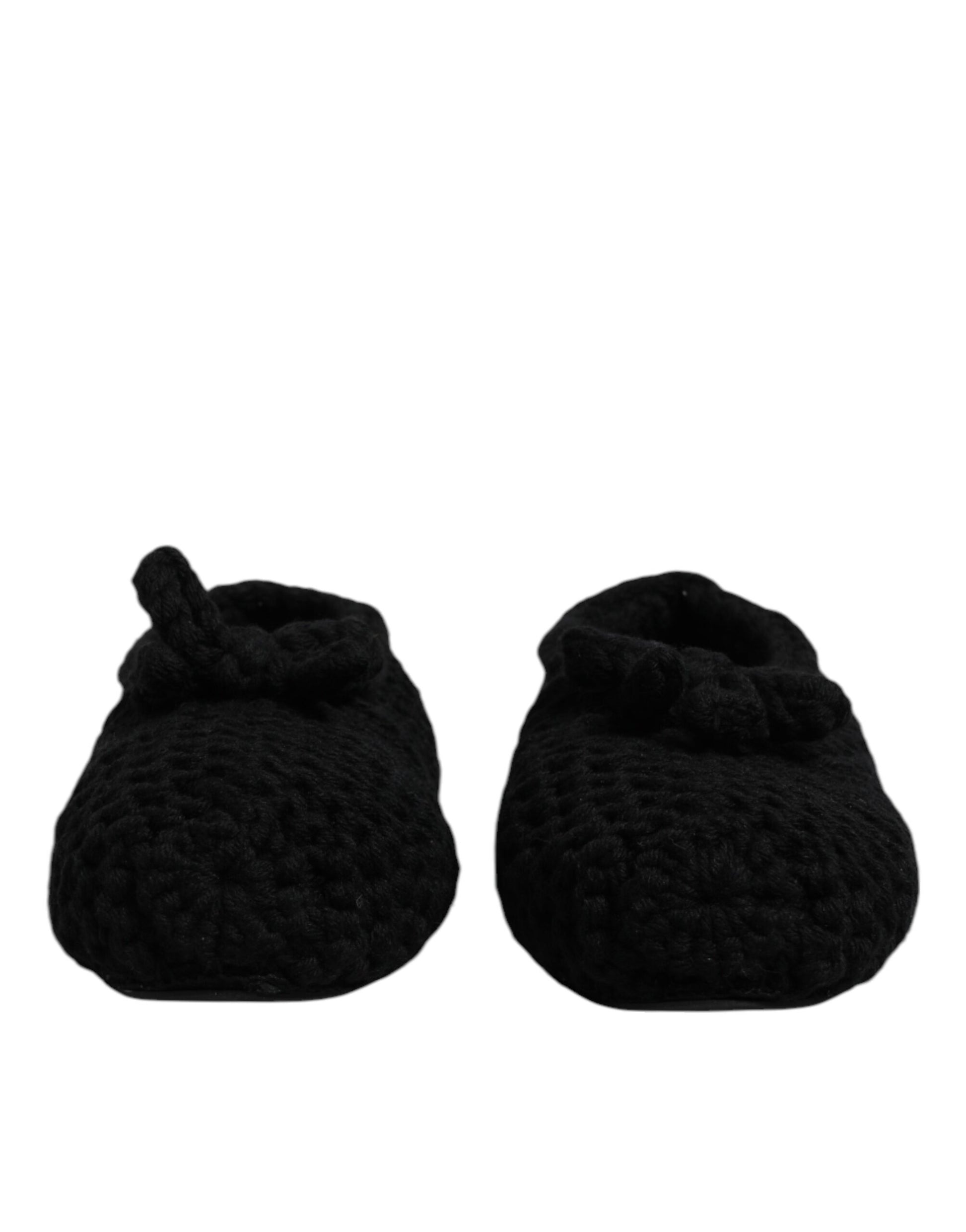 Schwarze Ballerinas aus Wolle zum Hineinschlüpfen