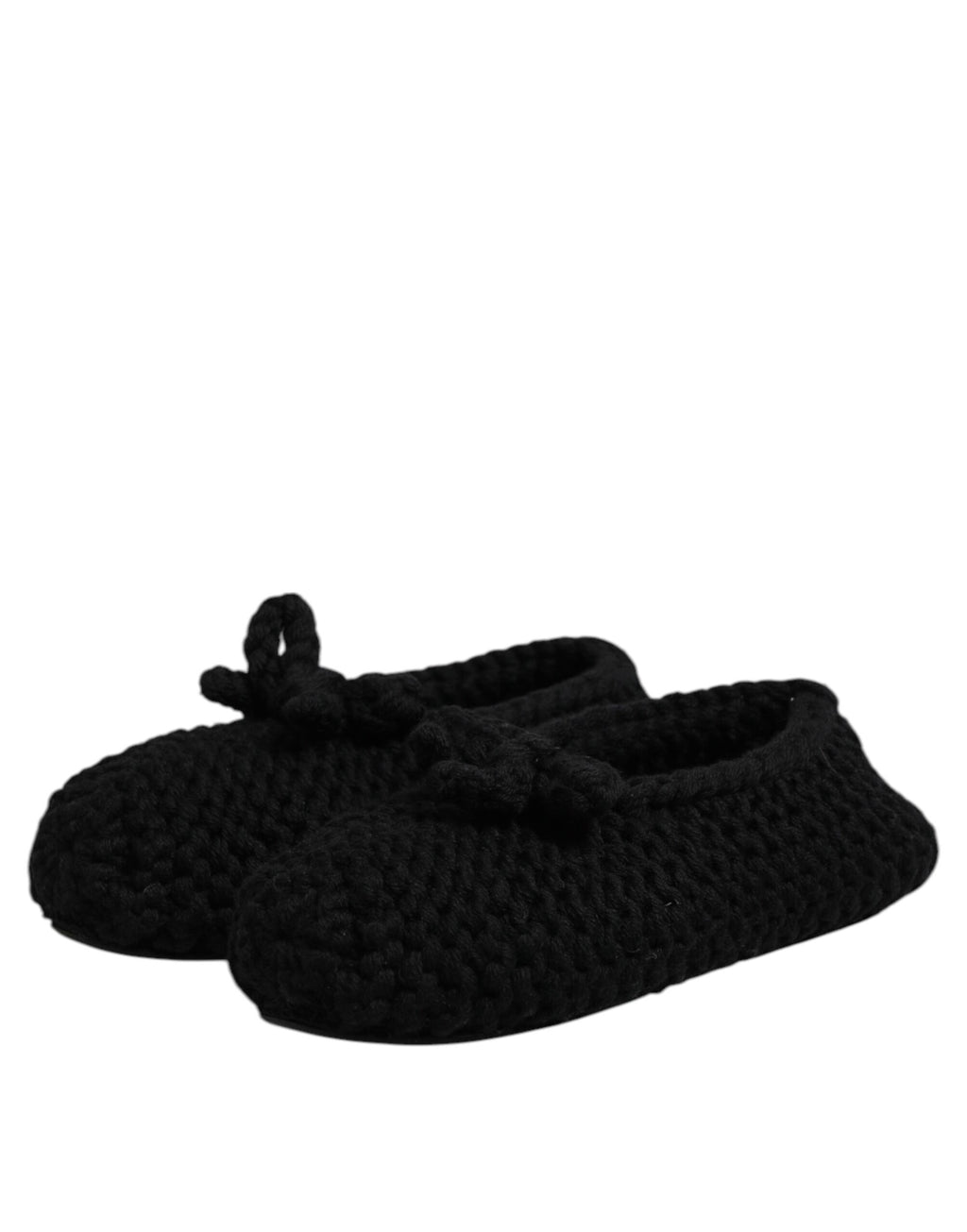 Schwarze Ballerinas aus Wolle zum Hineinschlüpfen
