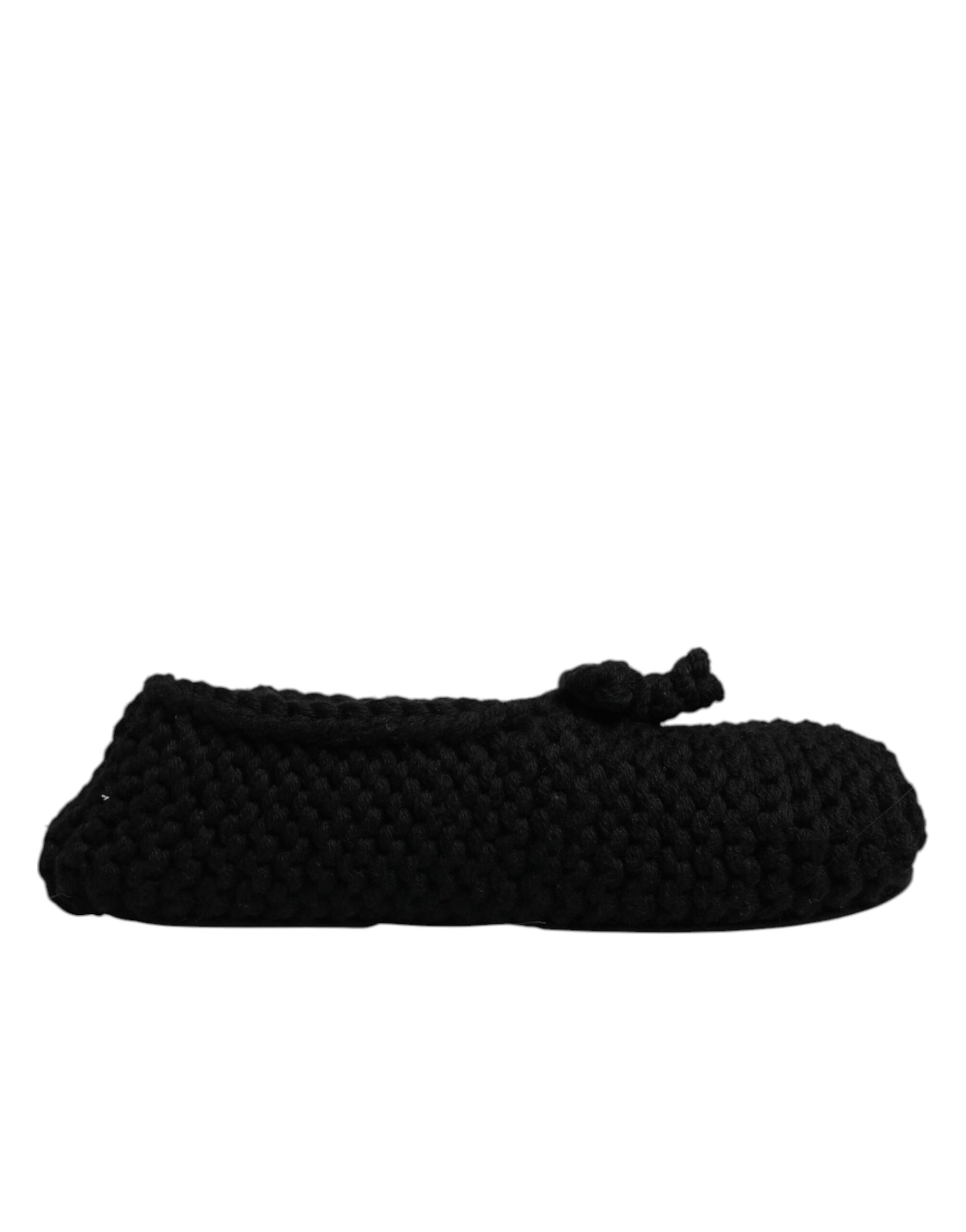 Schwarze Ballerinas aus Wolle zum Hineinschlüpfen