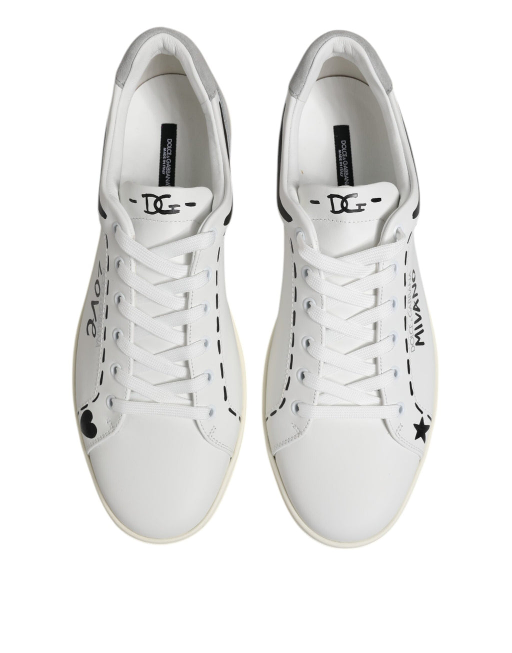 White Leather MILANO Low Top Sneakers Shoes
