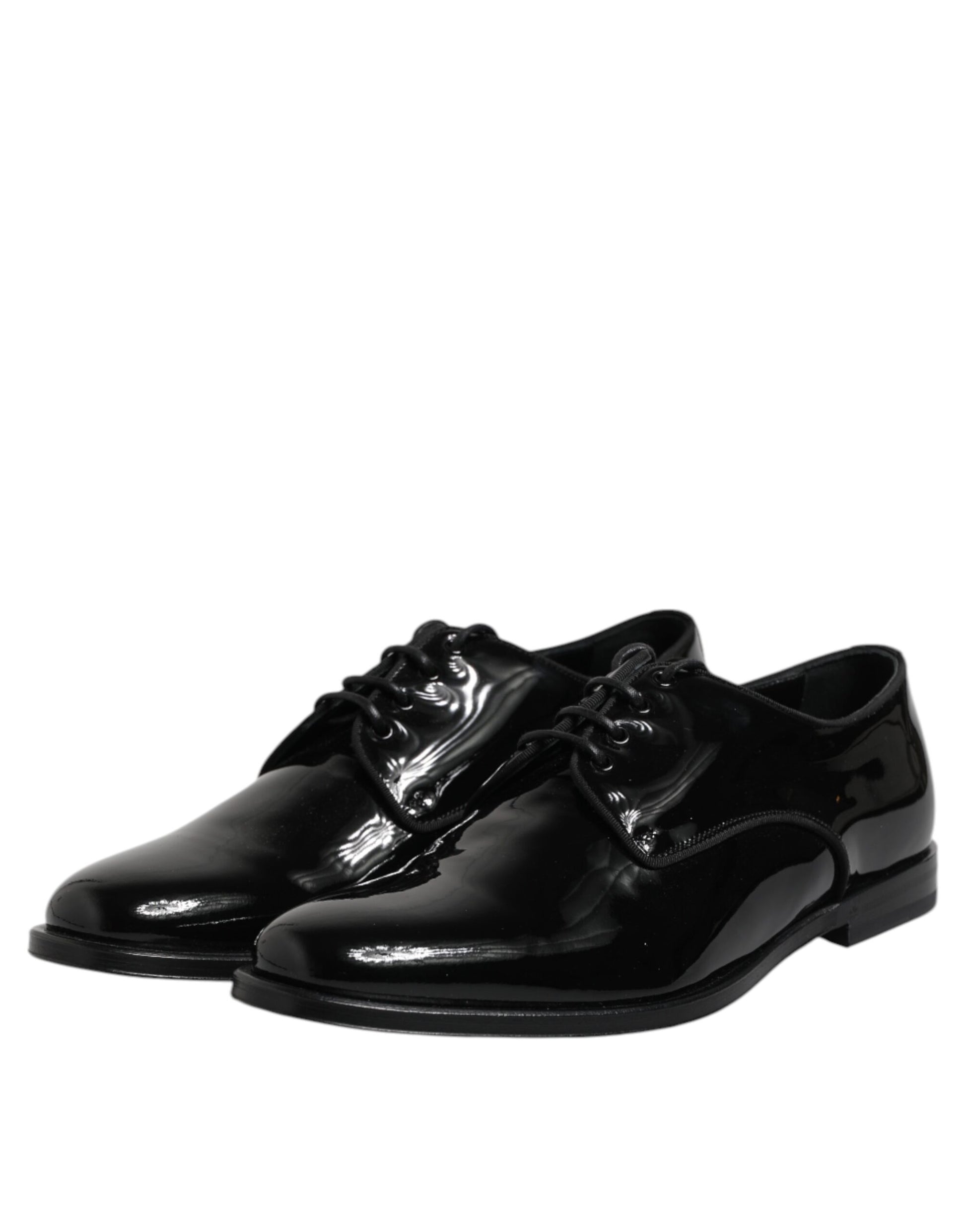 Schwarze Derby-Schuhe aus Lackleder für formelle Anlässe