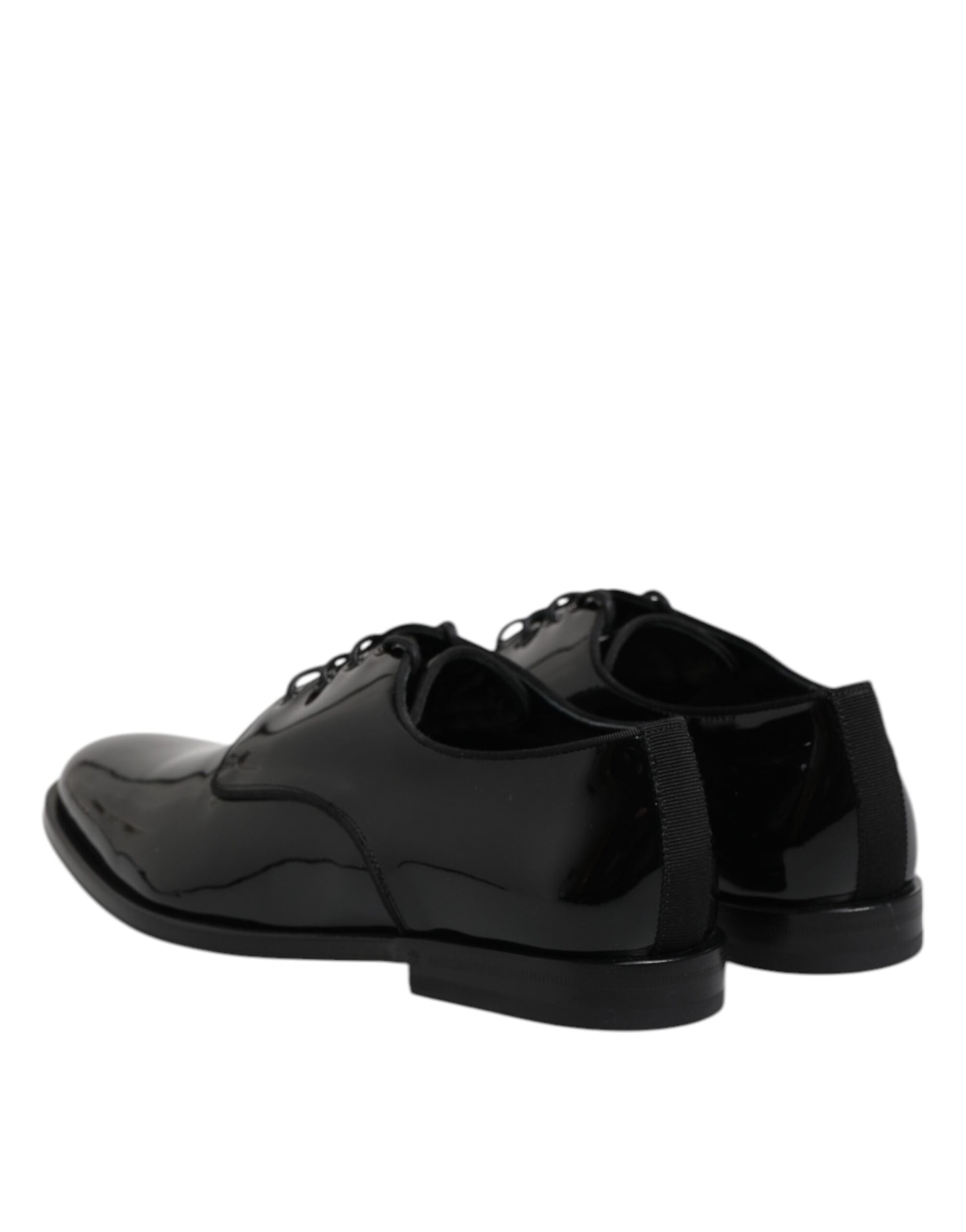 Schwarze Derby-Schuhe aus Lackleder für formelle Anlässe