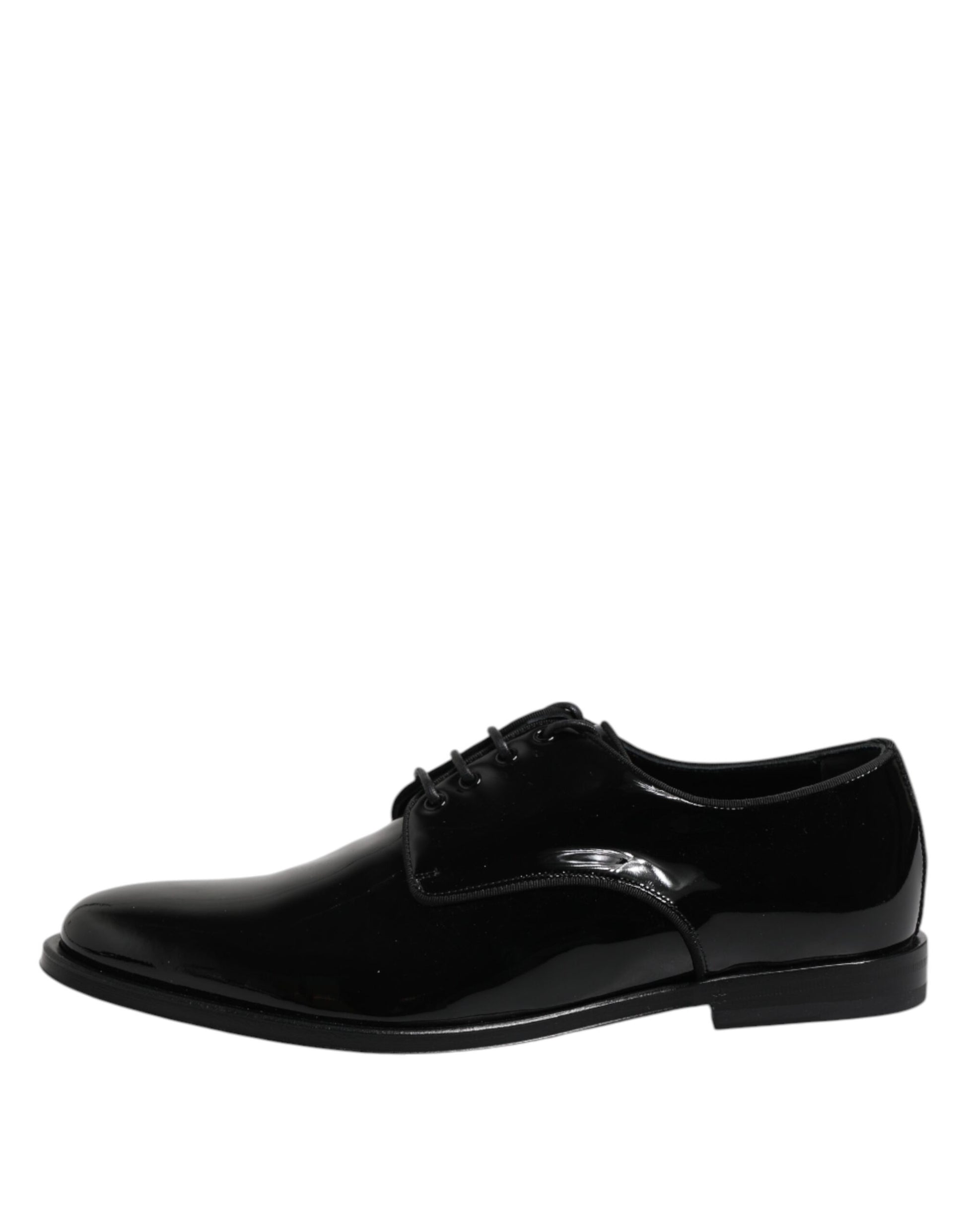 Schwarze Derby-Schuhe aus Lackleder für formelle Anlässe