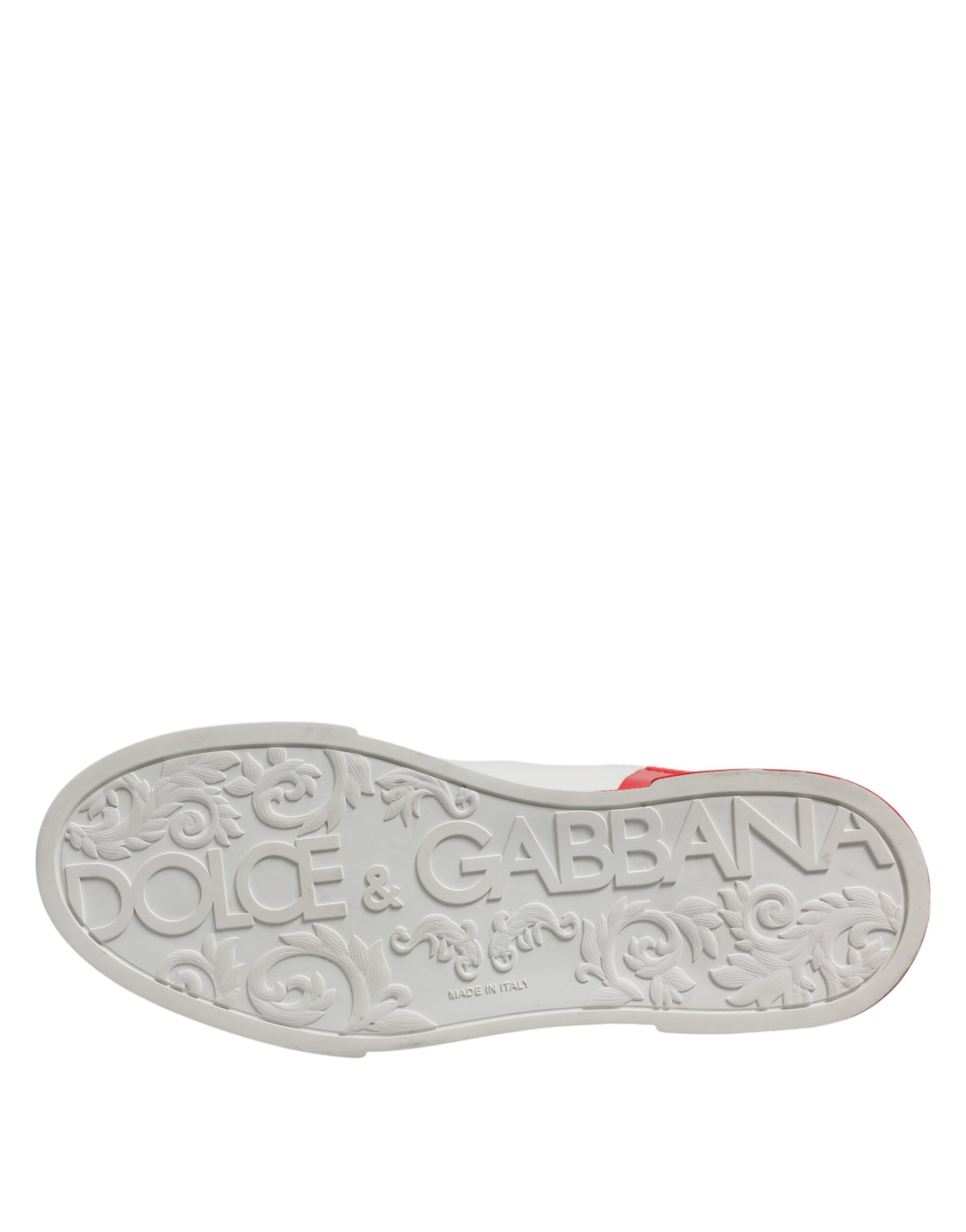 Weiß Rot Logo Low Top Leder Sneakers Schuhe