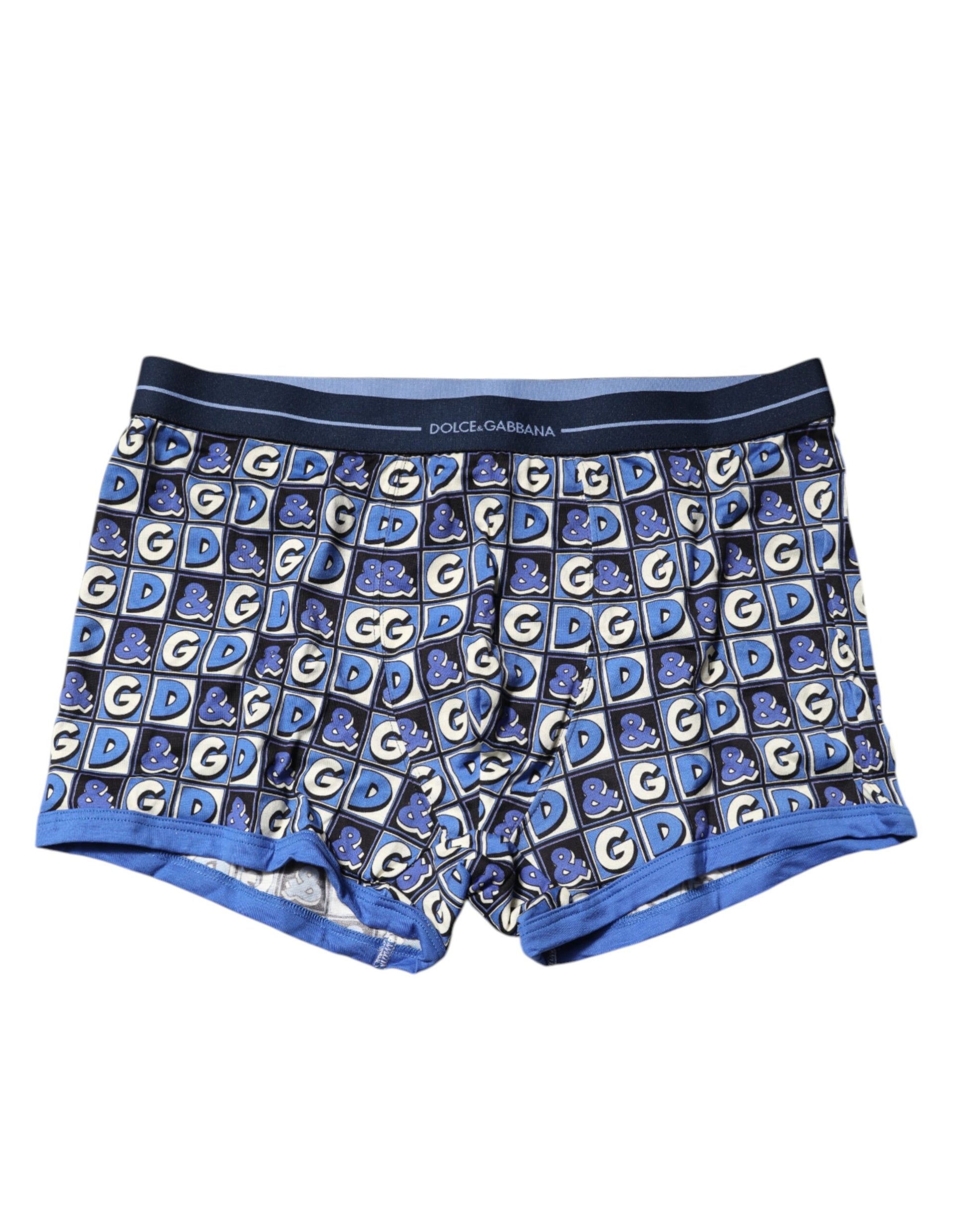 Blaue Boxershorts aus Baumwolle mit Logo-Print