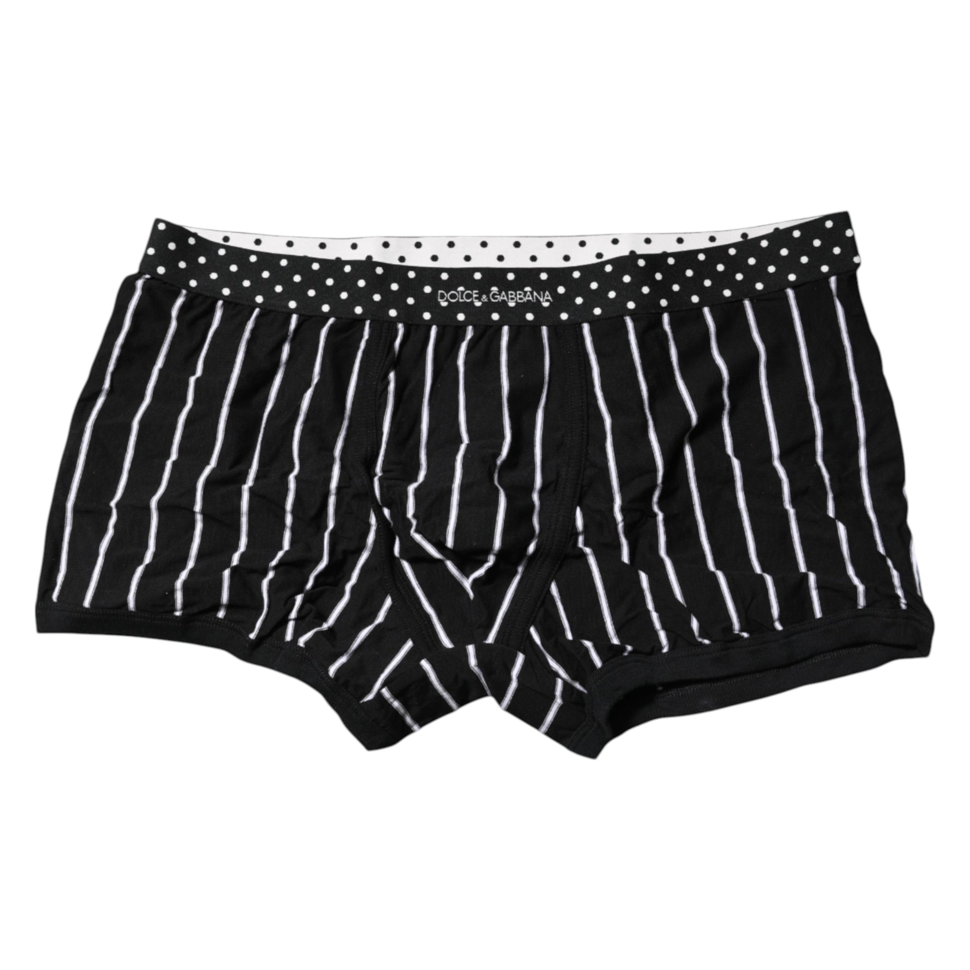 Dolce & Gabbana Black White Striped Regular Boxer Underwear