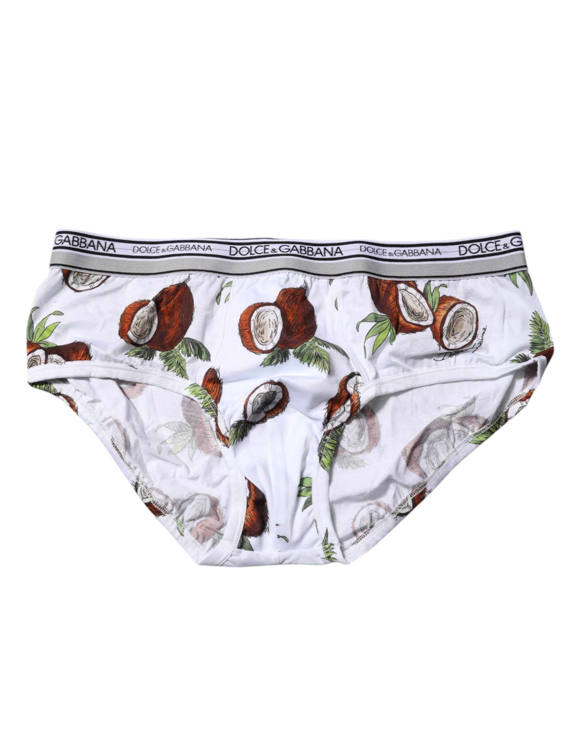 Weiße, normale Slip-Unterhose mit Kokosnuss-Print