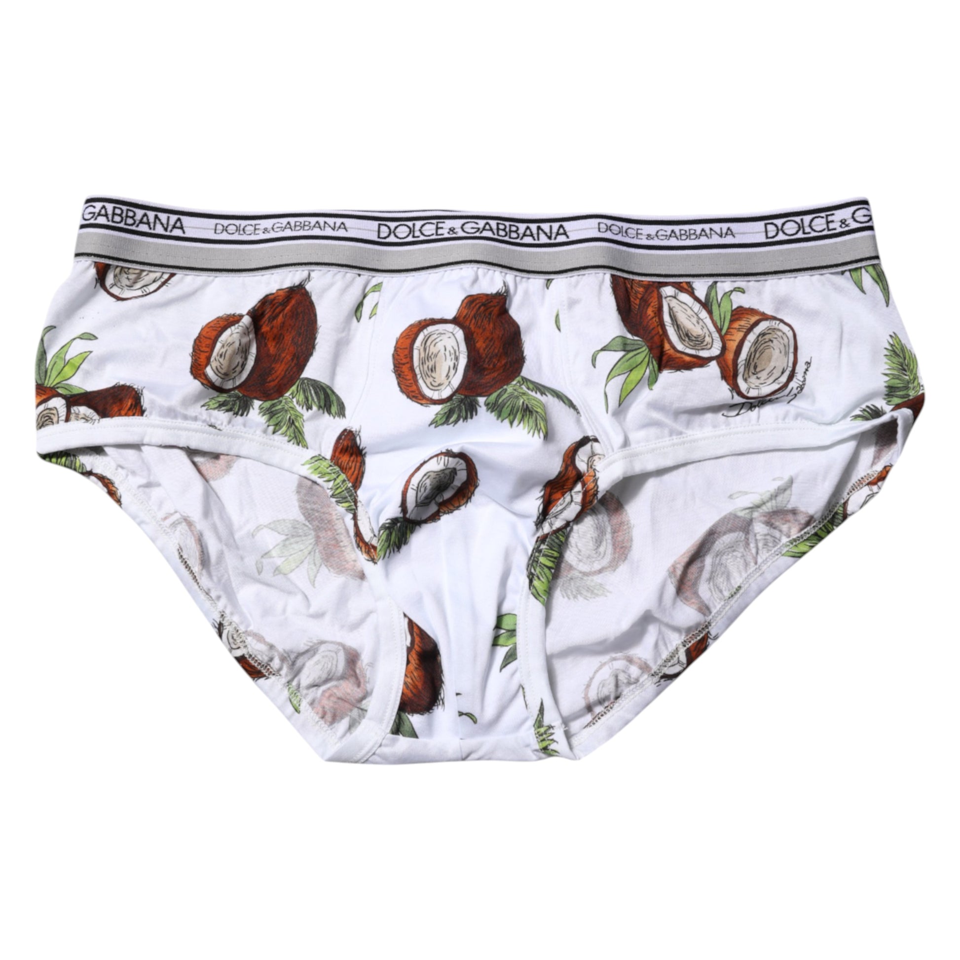 Weiße, normale Slip-Unterhose mit Kokosnuss-Print