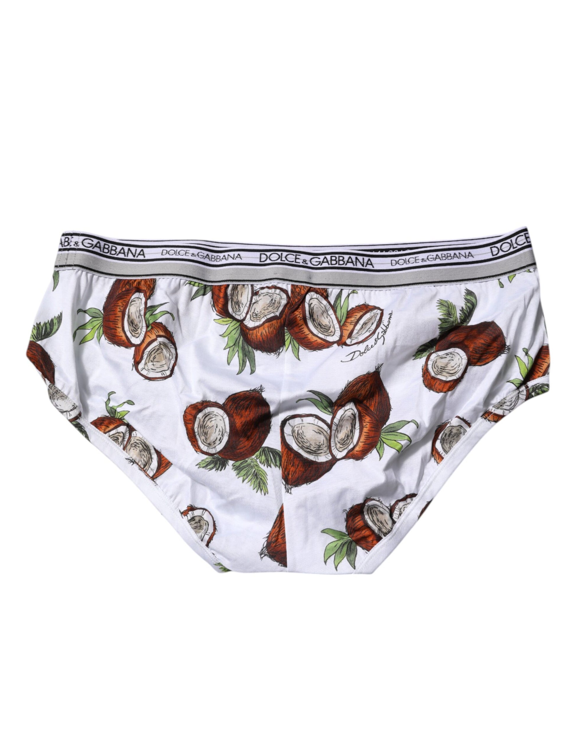 Weiße, normale Slip-Unterhose mit Kokosnuss-Print