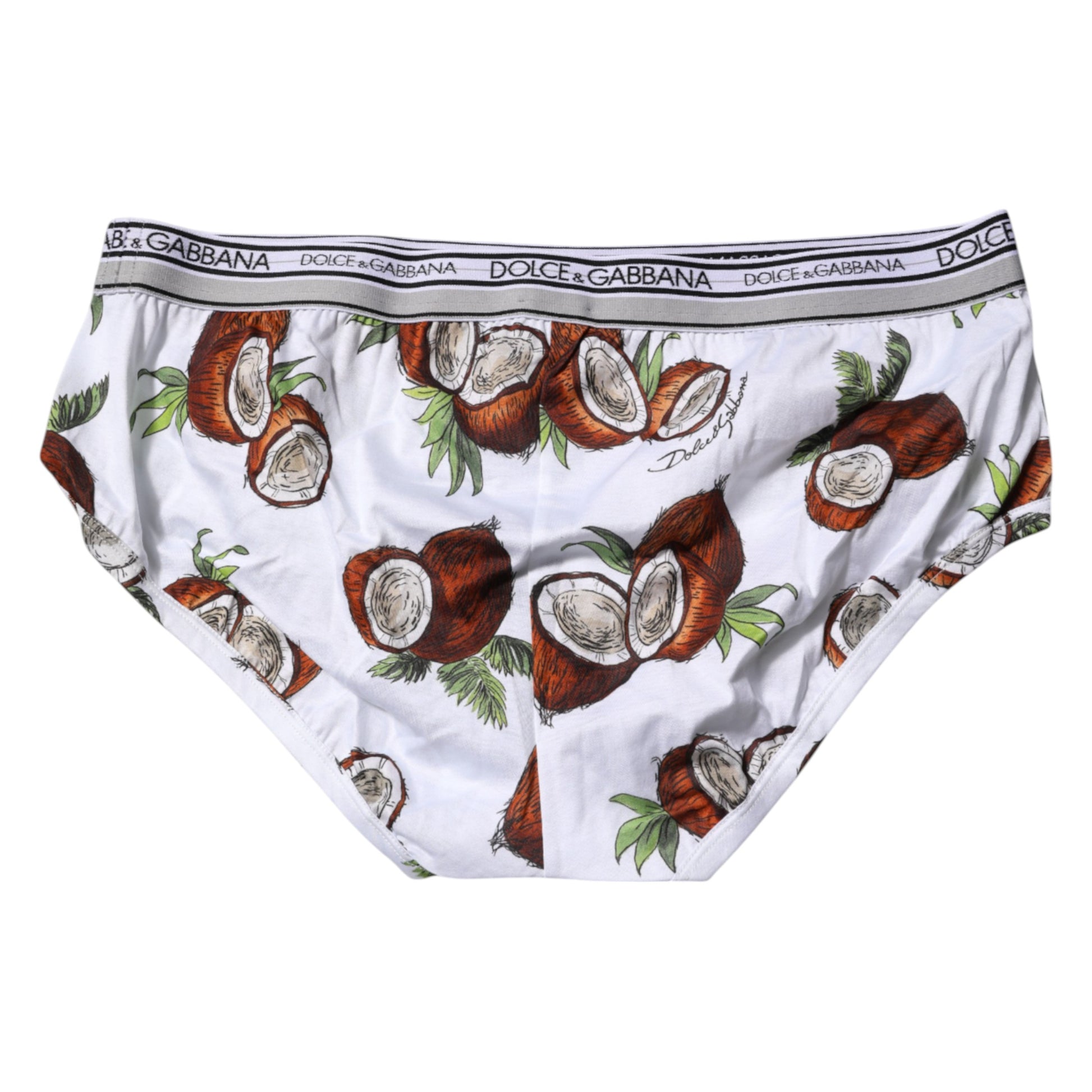 Weiße, normale Slip-Unterhose mit Kokosnuss-Print