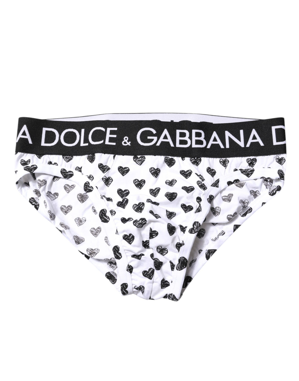Weiße, normale Slip-Unterhose mit Herz-Print
