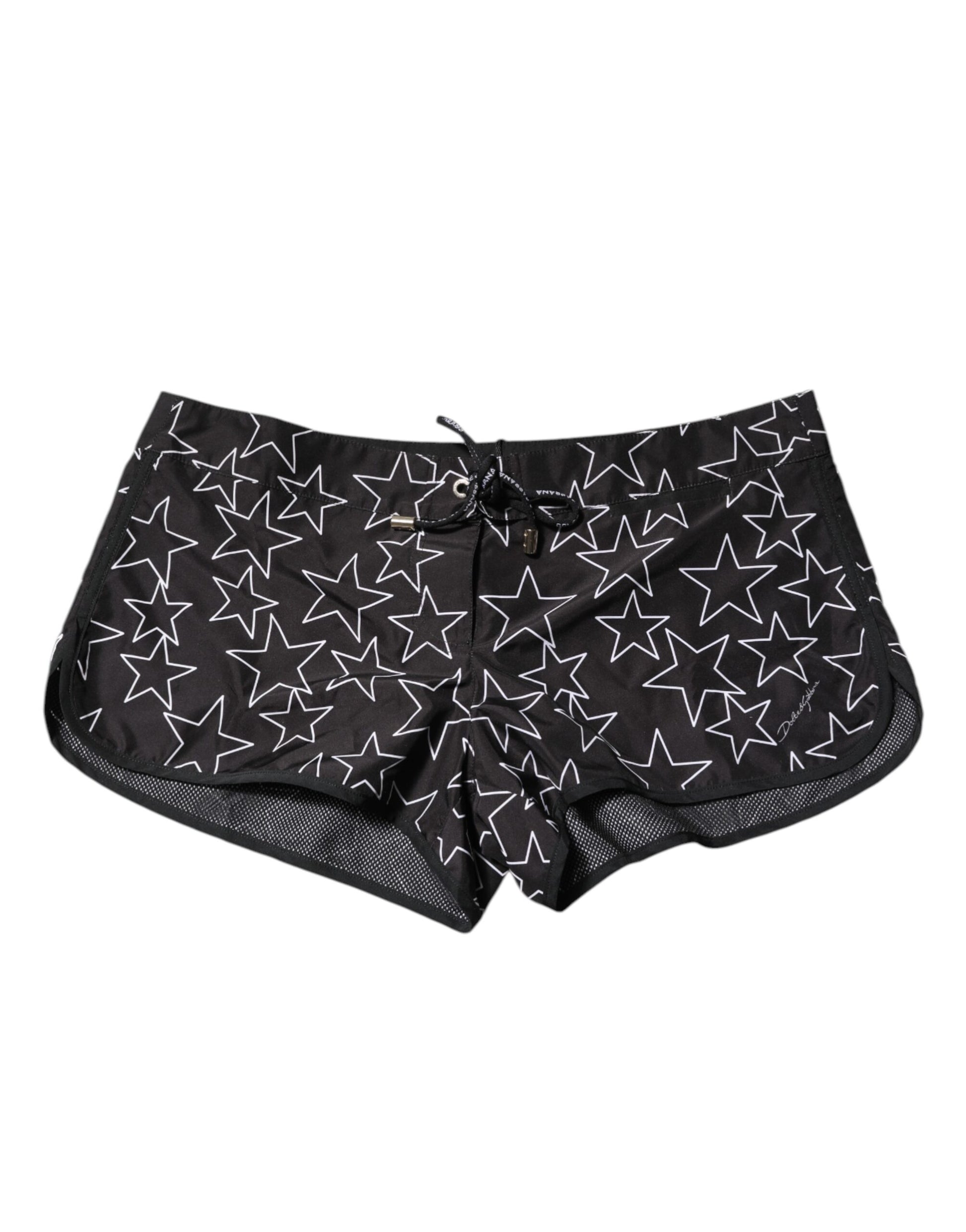 Dolce & Gabbana Black Star Print Beachwear Shorts Swimwear