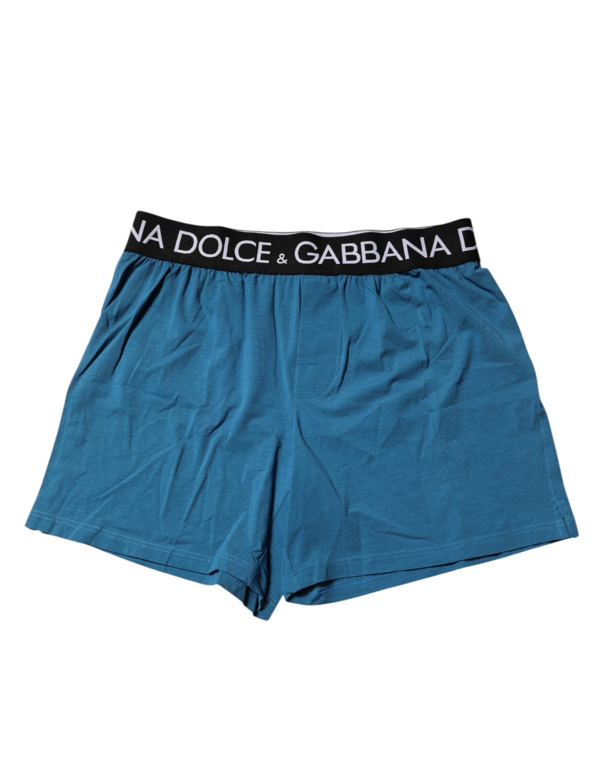 Blaue Boxershorts mit Logo-Taille und normaler Passform