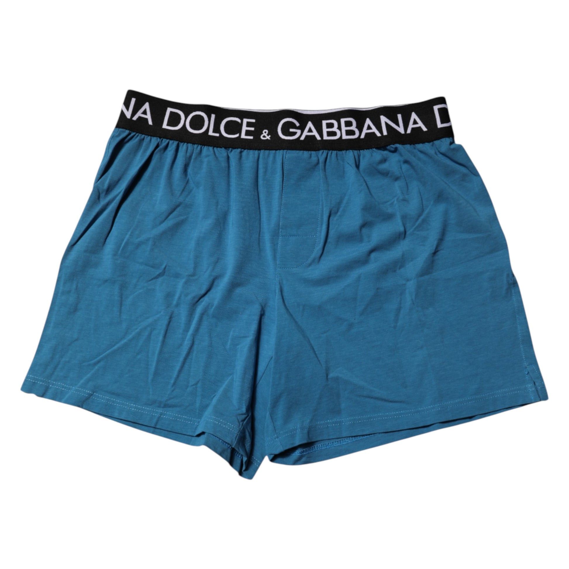 Blaue Boxershorts mit Logo-Taille und normaler Passform