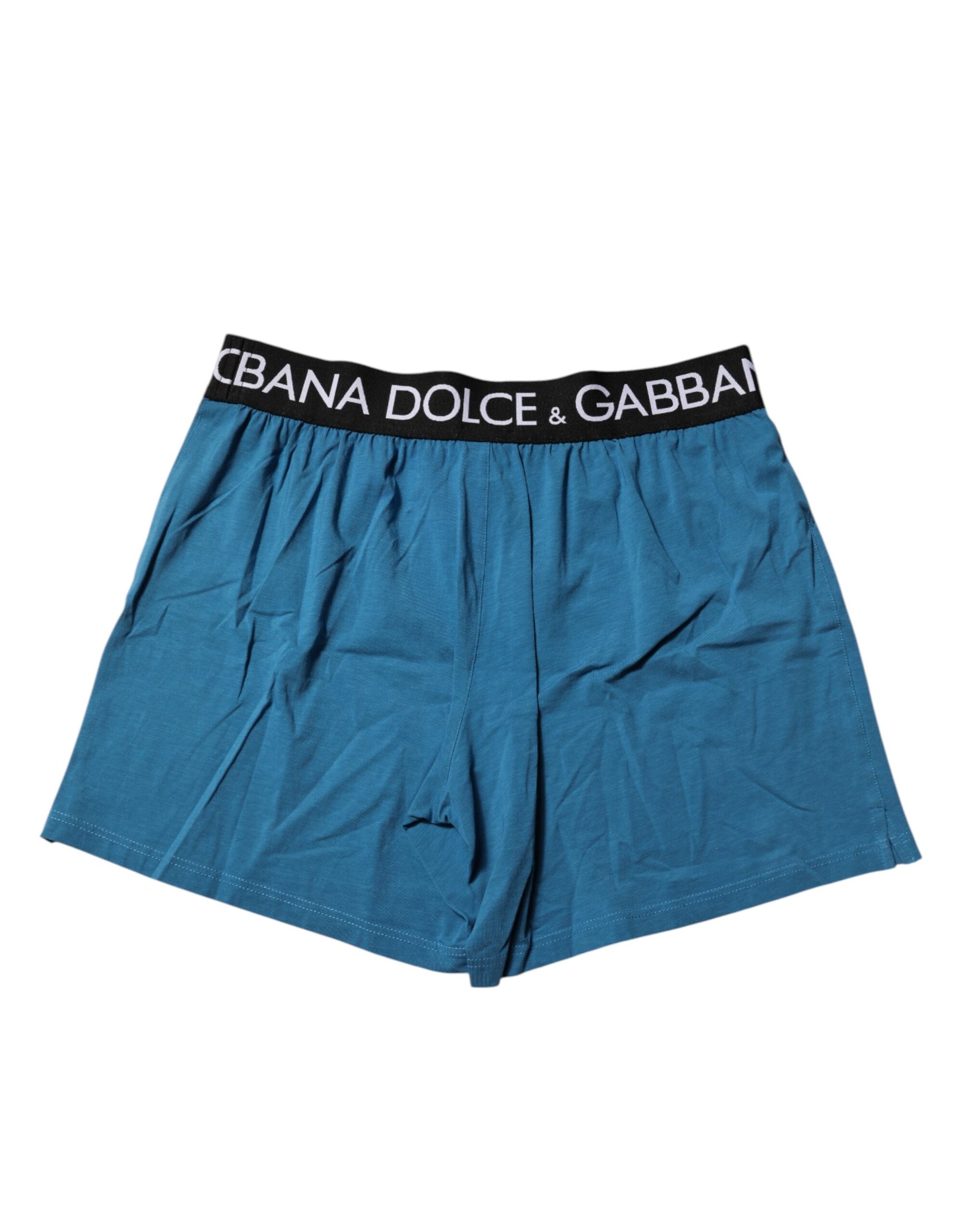 Blaue Boxershorts mit Logo-Taille und normaler Passform