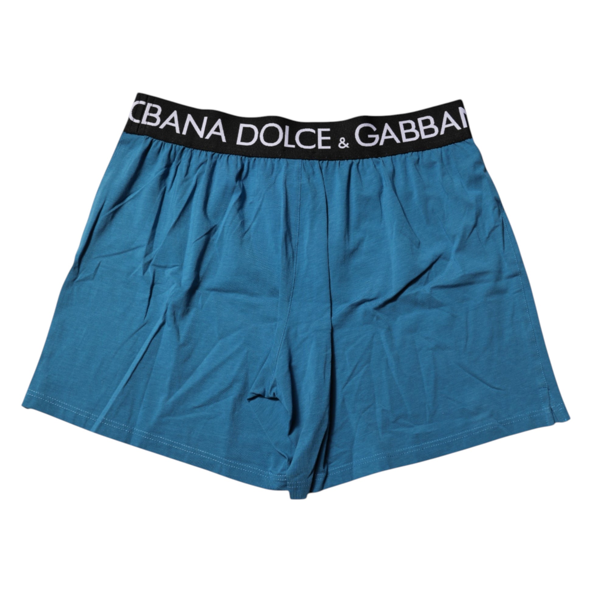 Blaue Boxershorts mit Logo-Taille und normaler Passform