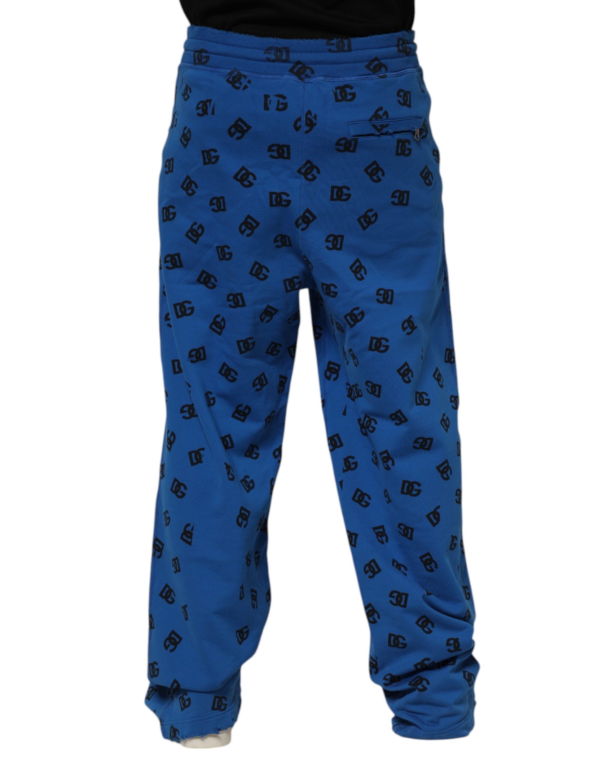 Dolce & Gabbana Blue Logo Print Jogger Men Sweatpants Pants