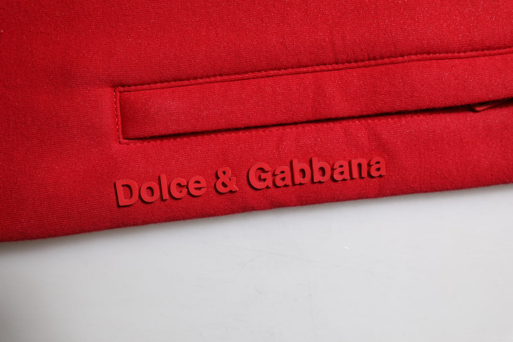 Dolce & Gabbana Red Cotton Logo Jogger Men Sweatpants Pants