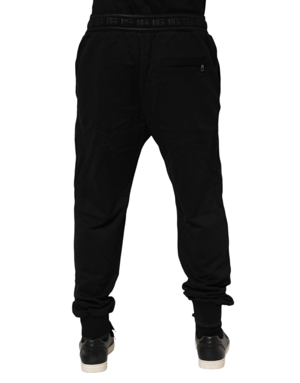 Schwarze Jogginghose aus Baumwolle mit Kordelzug
