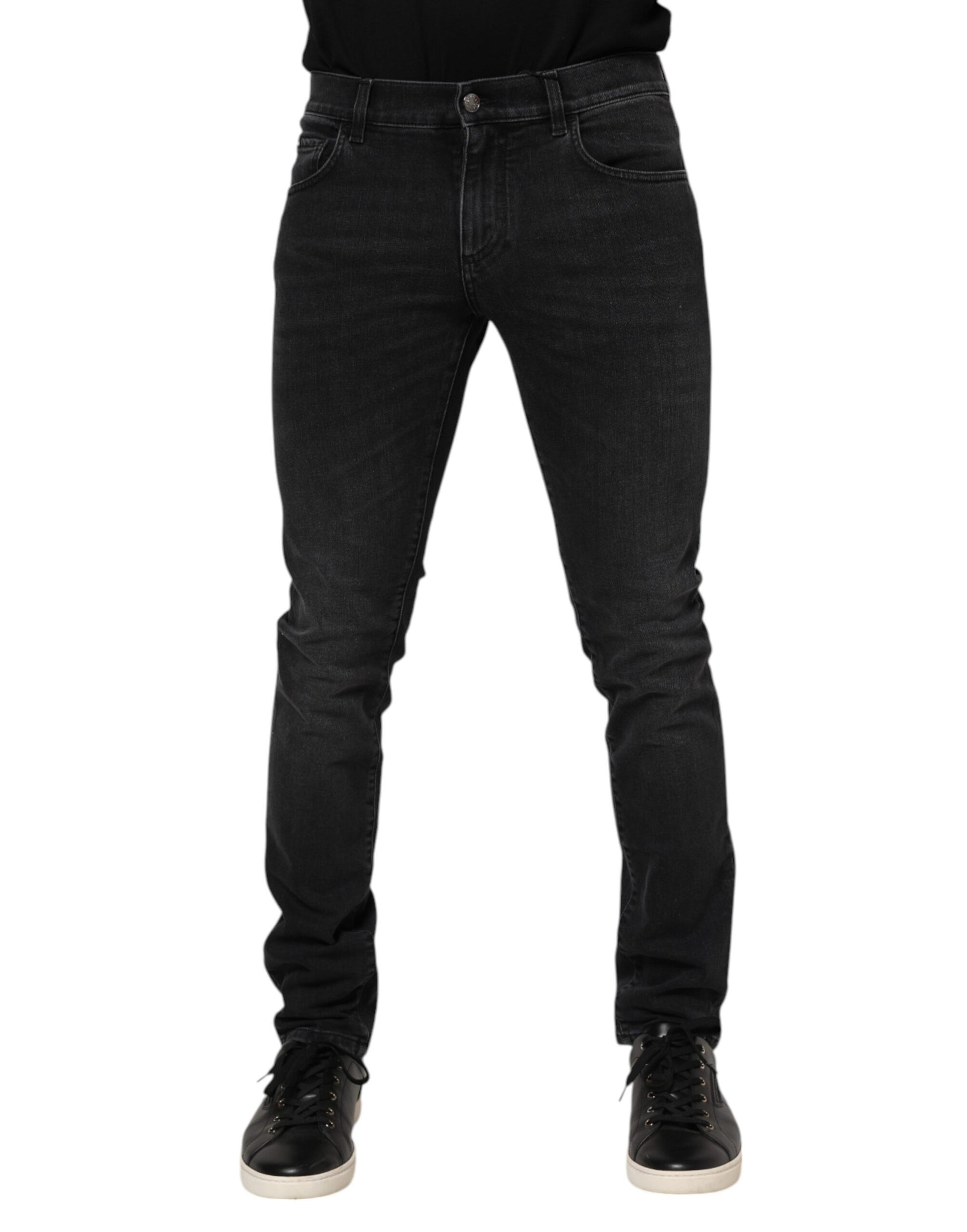 Dolce & Gabbana Black Washed Cotton Skinny Denim Jeans